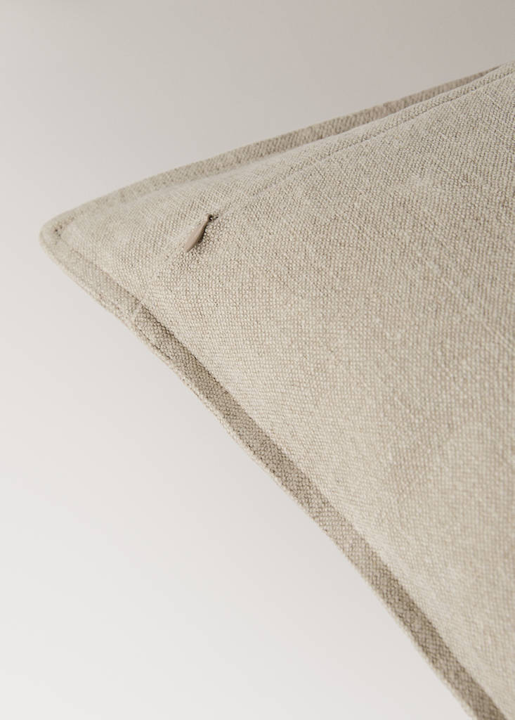 Linen garment-dyed cushion cover 45x45 cm — Beige