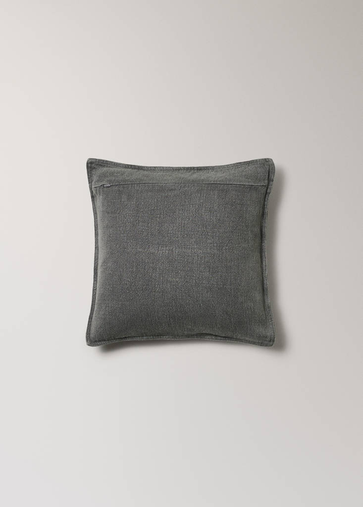 Linen garment-dyed cushion cover 45x45 cm — Medium Grey