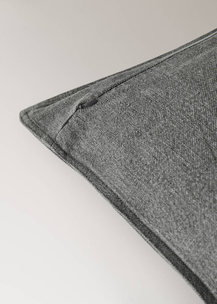 Linen garment-dyed cushion cover 45x45 cm — Medium Grey