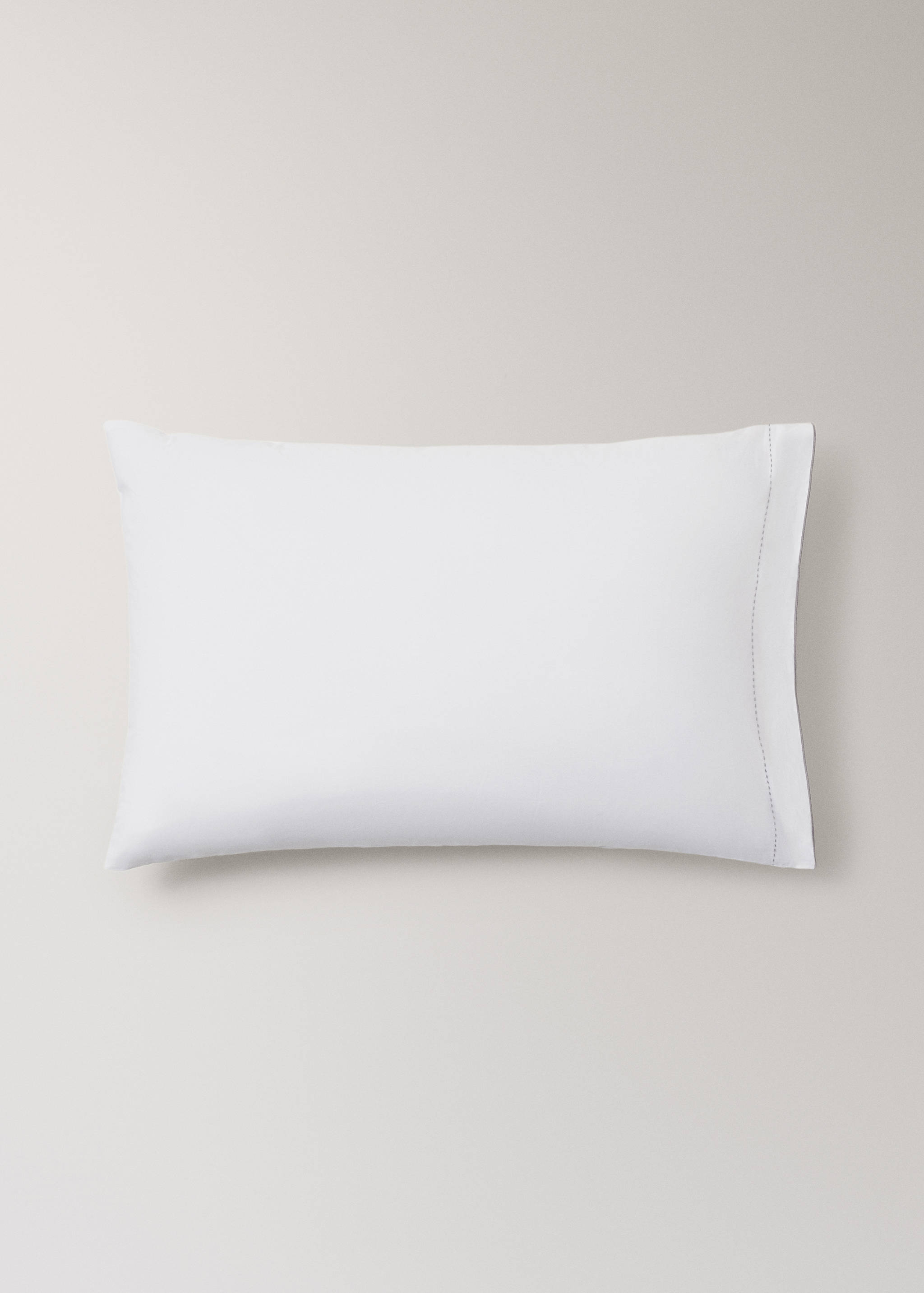 Deux taies d'oreiller percale de coton 200 fils 50 x 75 cm - Article sans modèle