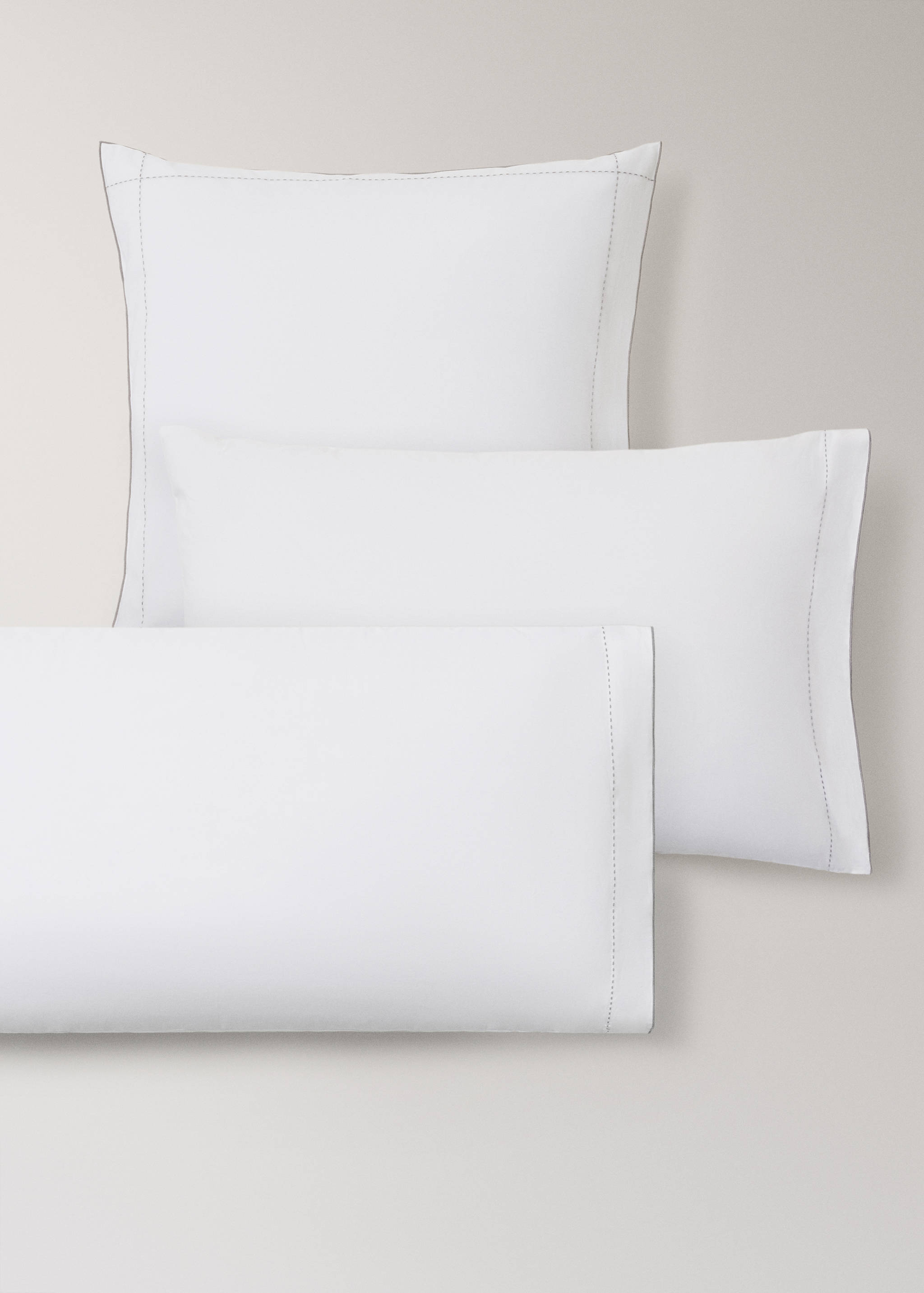 Two 200-thread count percale cotton pillowcases 60x60 cm - Details of the article 4