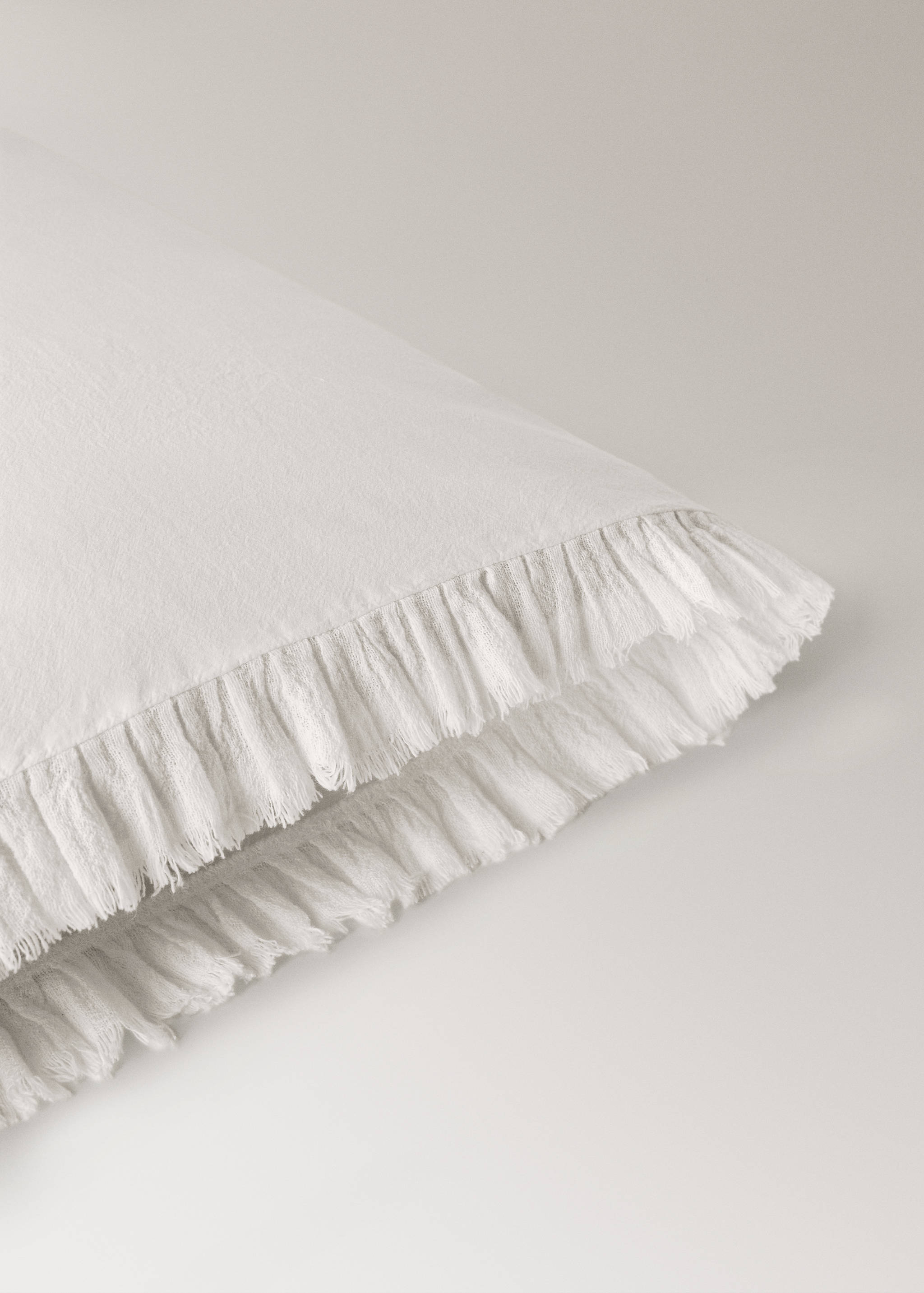 Poszewka na poduszkę z bawełny perkal z falbaną z szyfonu 45x110 cm - Szczegóły artykułu 1