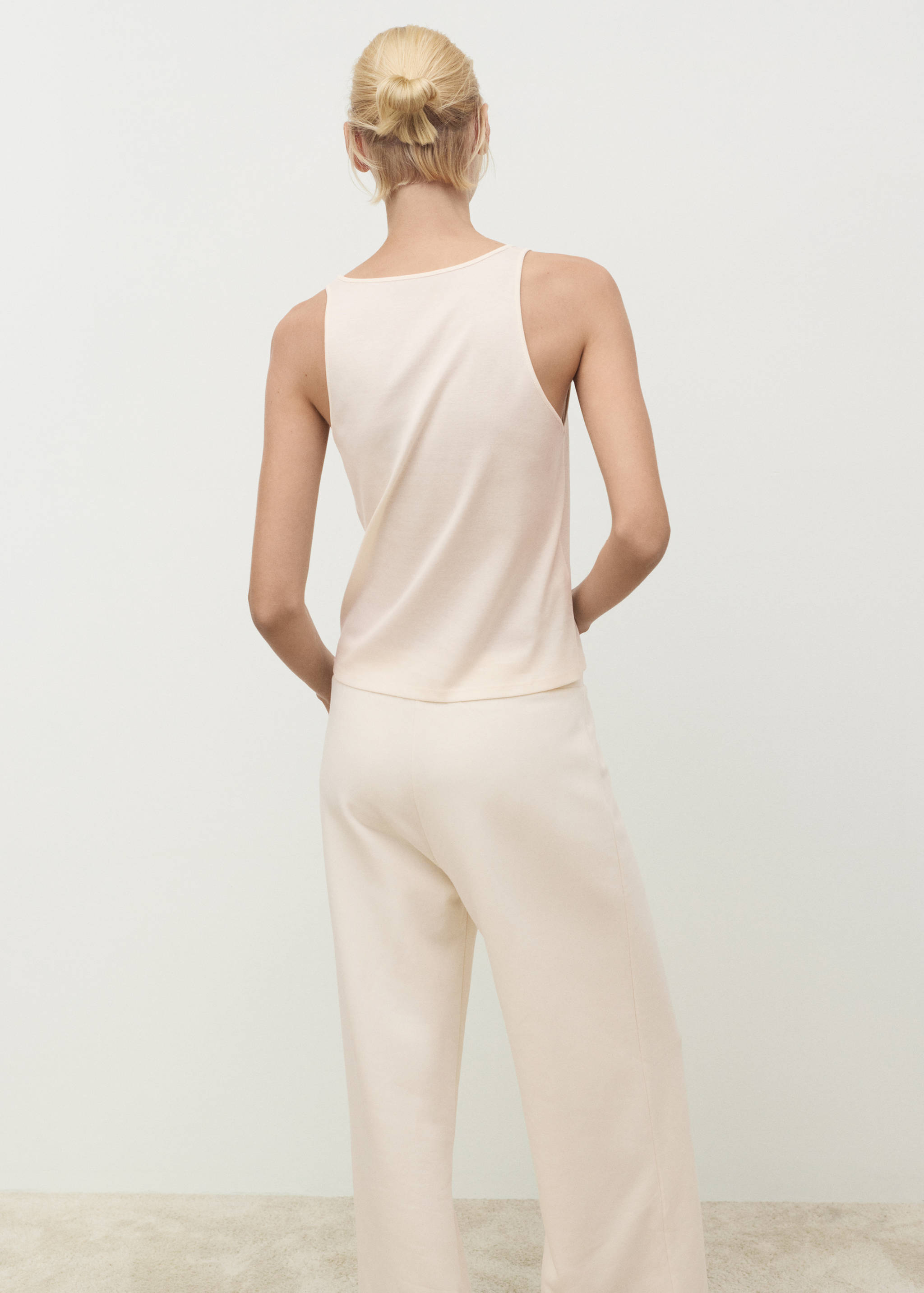 Cotton V-neck tank top - Reverse of the article