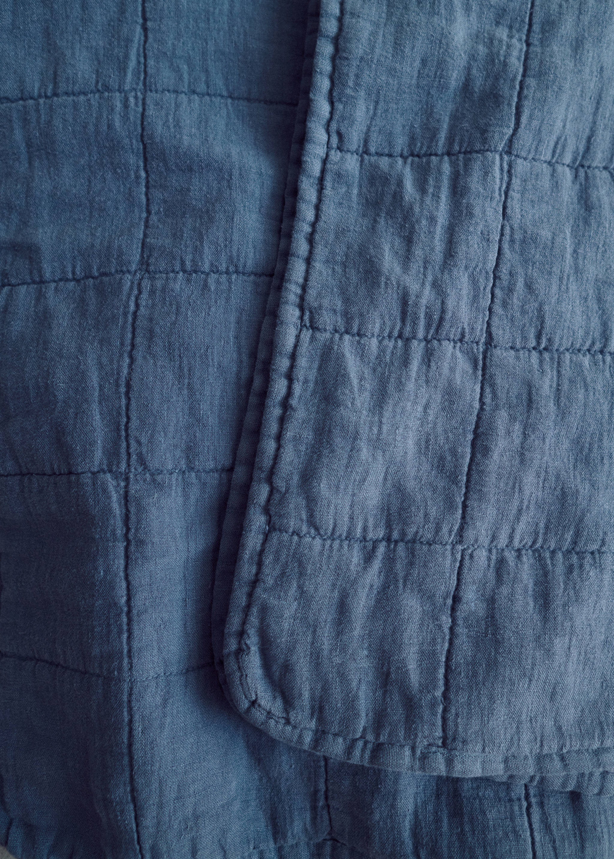 Cuvertură pătuț din in garment dyed, cusături pătrate - Detaliu al articolului 5