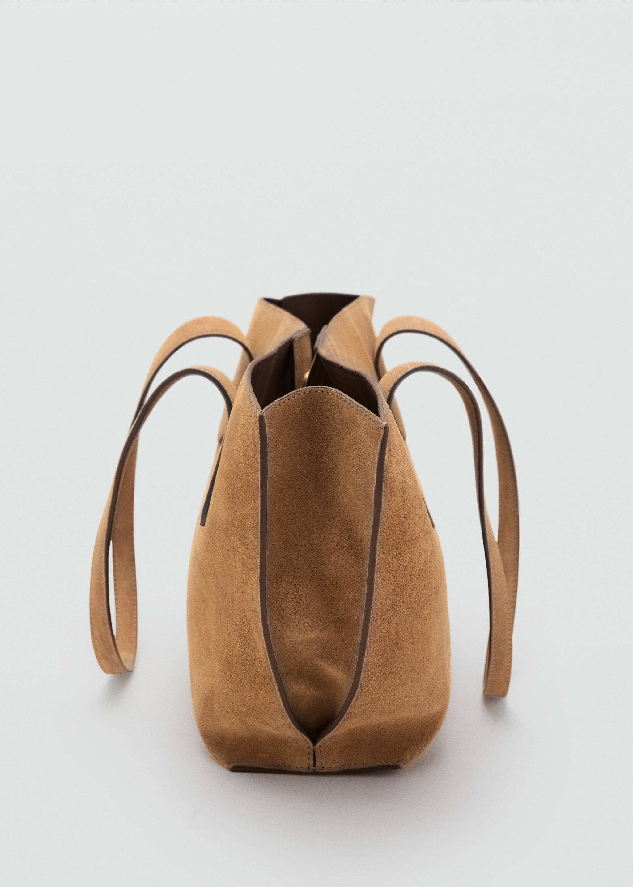 Мини-сумка шоппер из спилка - Деталь изделия 1, Коричневый средний. Ref: 17061542-00.