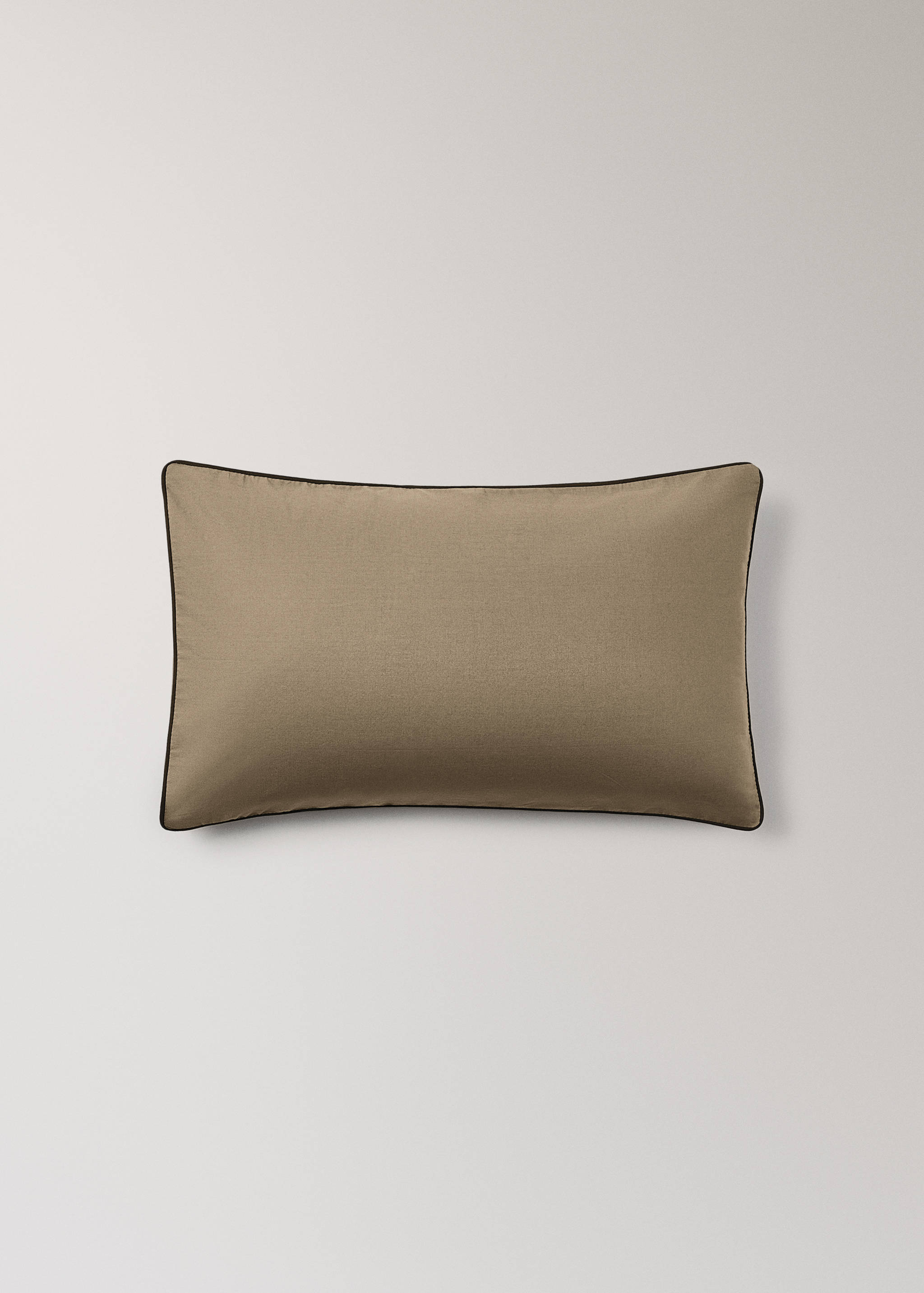 Reversible percale cotton pillowcase with contrasting piping 30x50 cm - Article without model