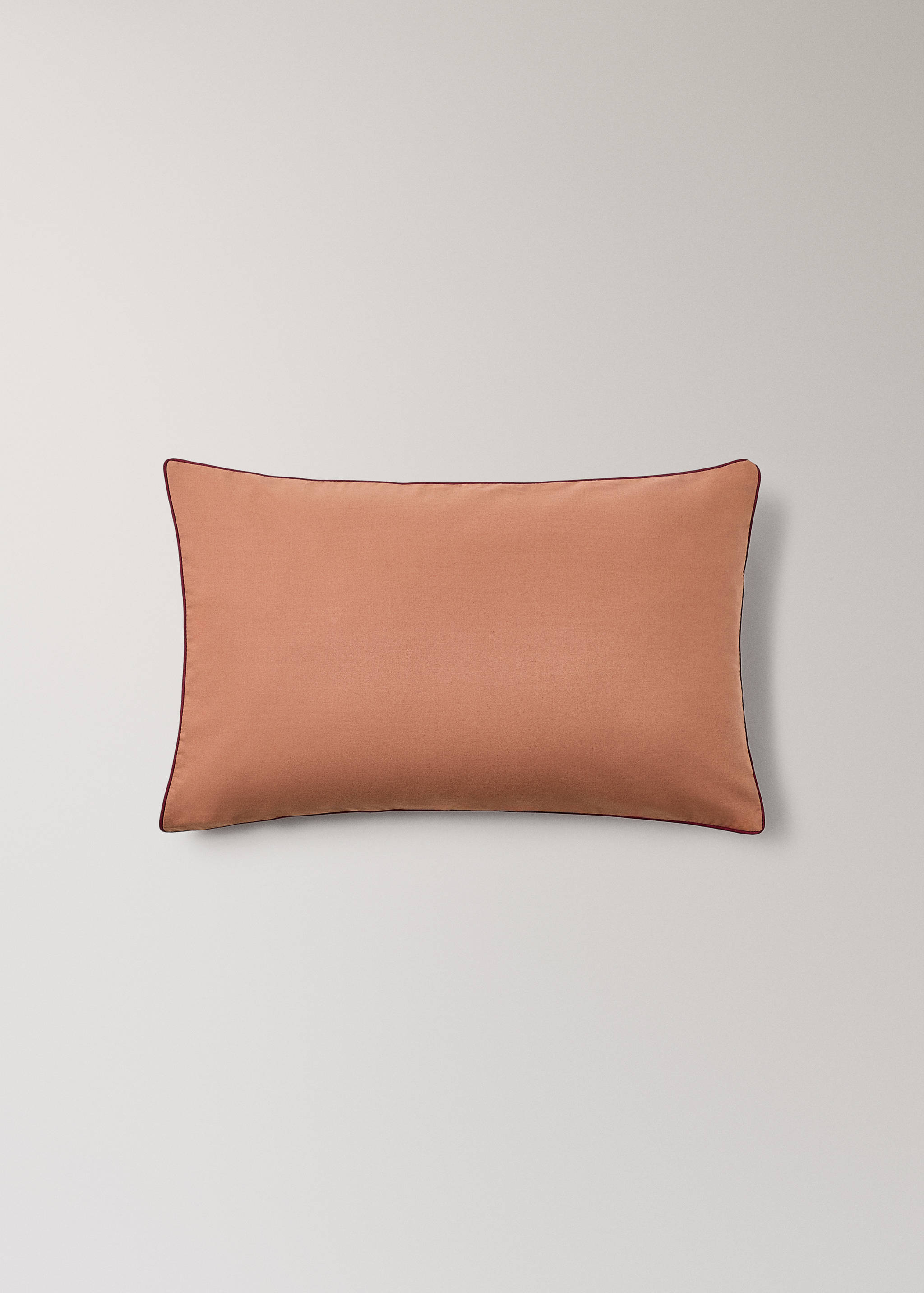 Reversible percale cotton pillowcase with contrasting piping 30x50 cm - Article without model