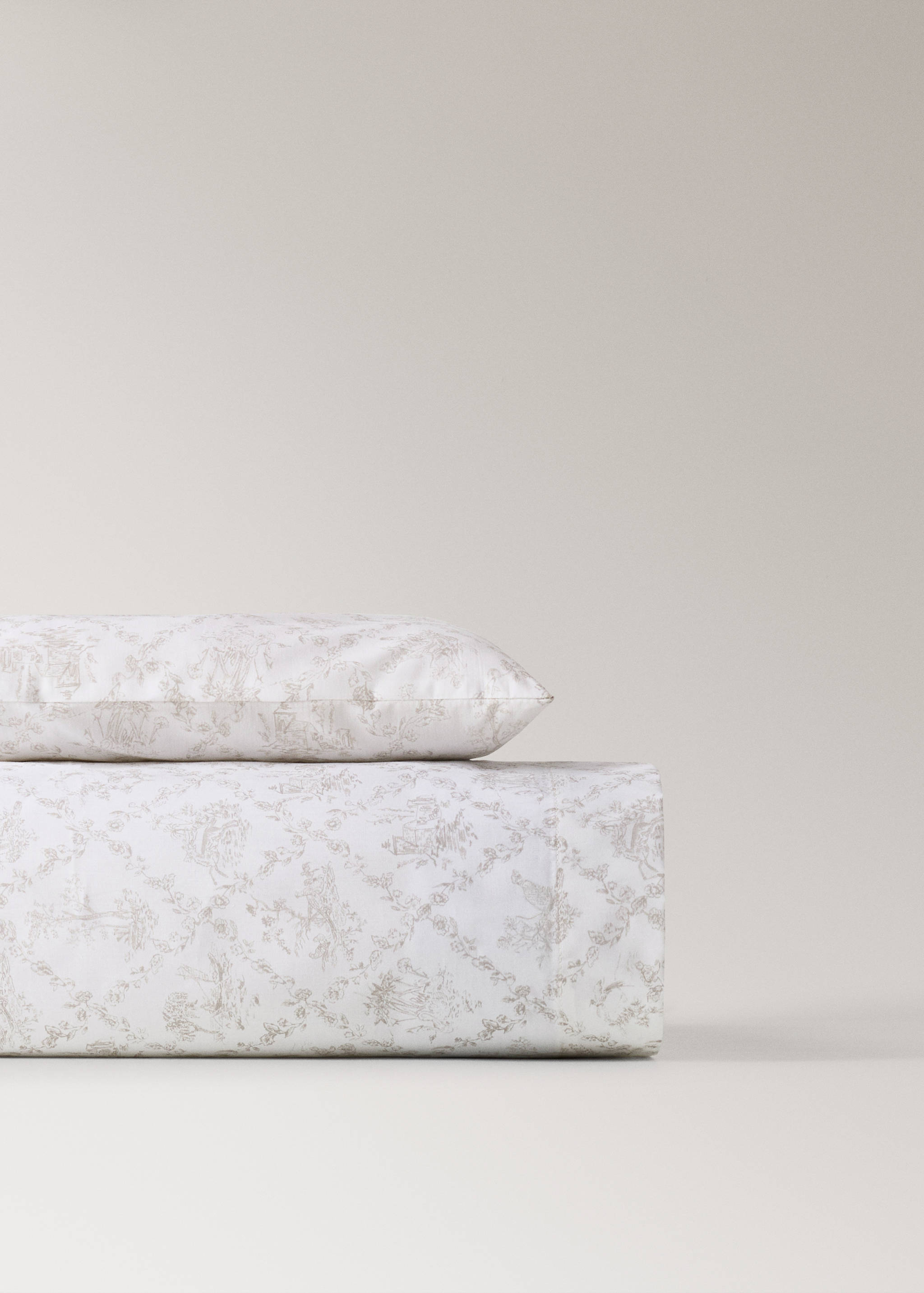 Σετ πανωσέντονο και μαξιλάρι για μικρή κούνια Toile de Jouy - Προϊόν χωρίς μοντέλο