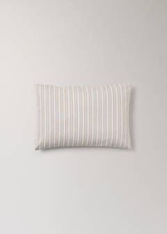 Percale cotton stripe-print set of sheets for mini-cot — Vanilla 3