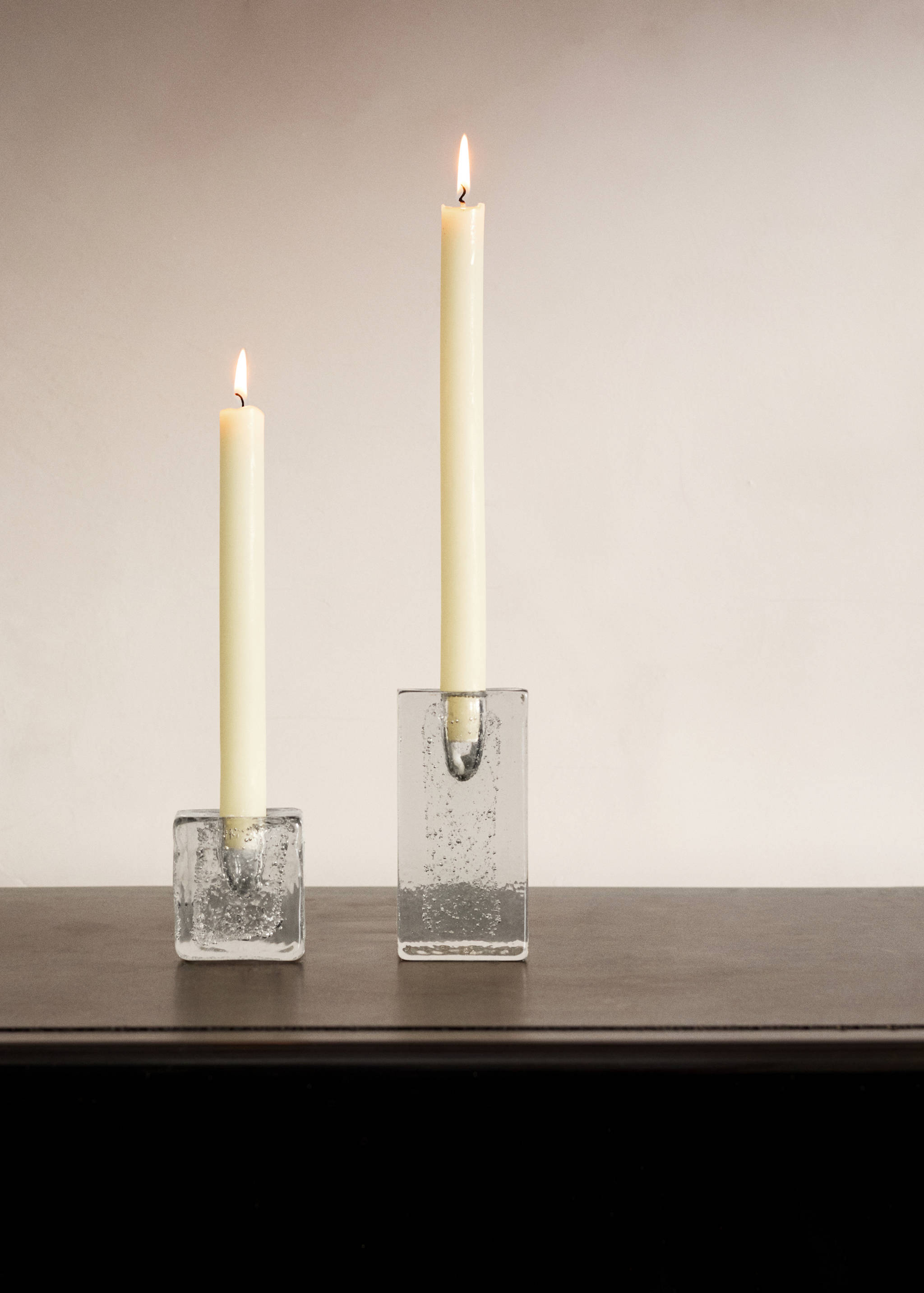 Tall bubble glass candlestick - General plane