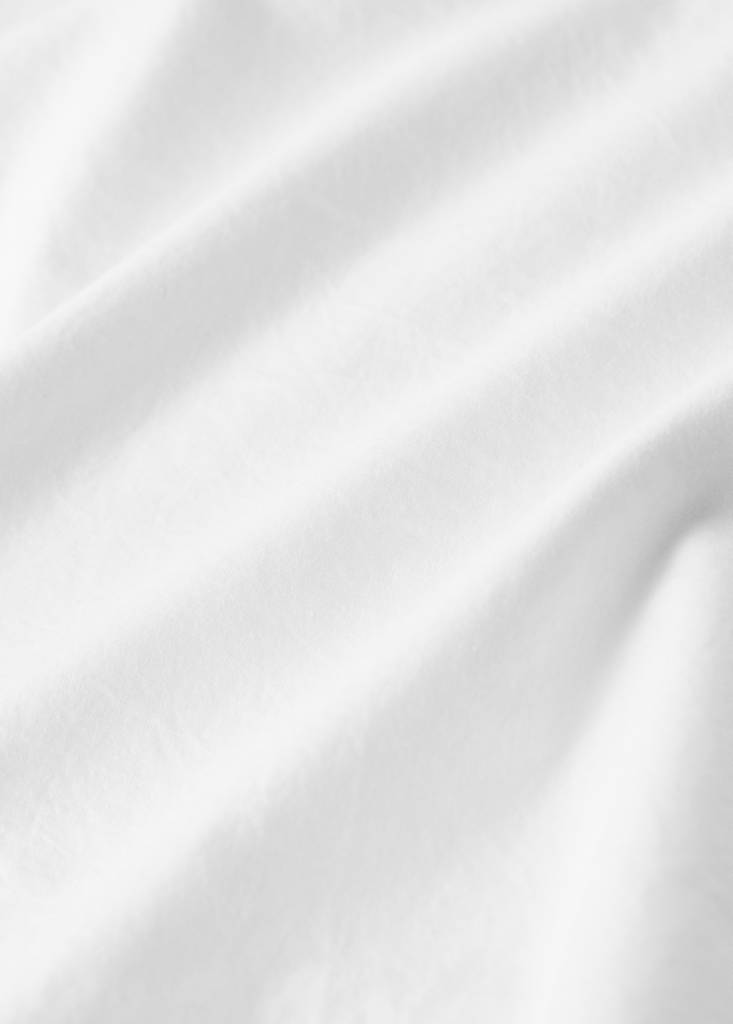 Percale cotton children's top sheet with embroidered detail for cot — White