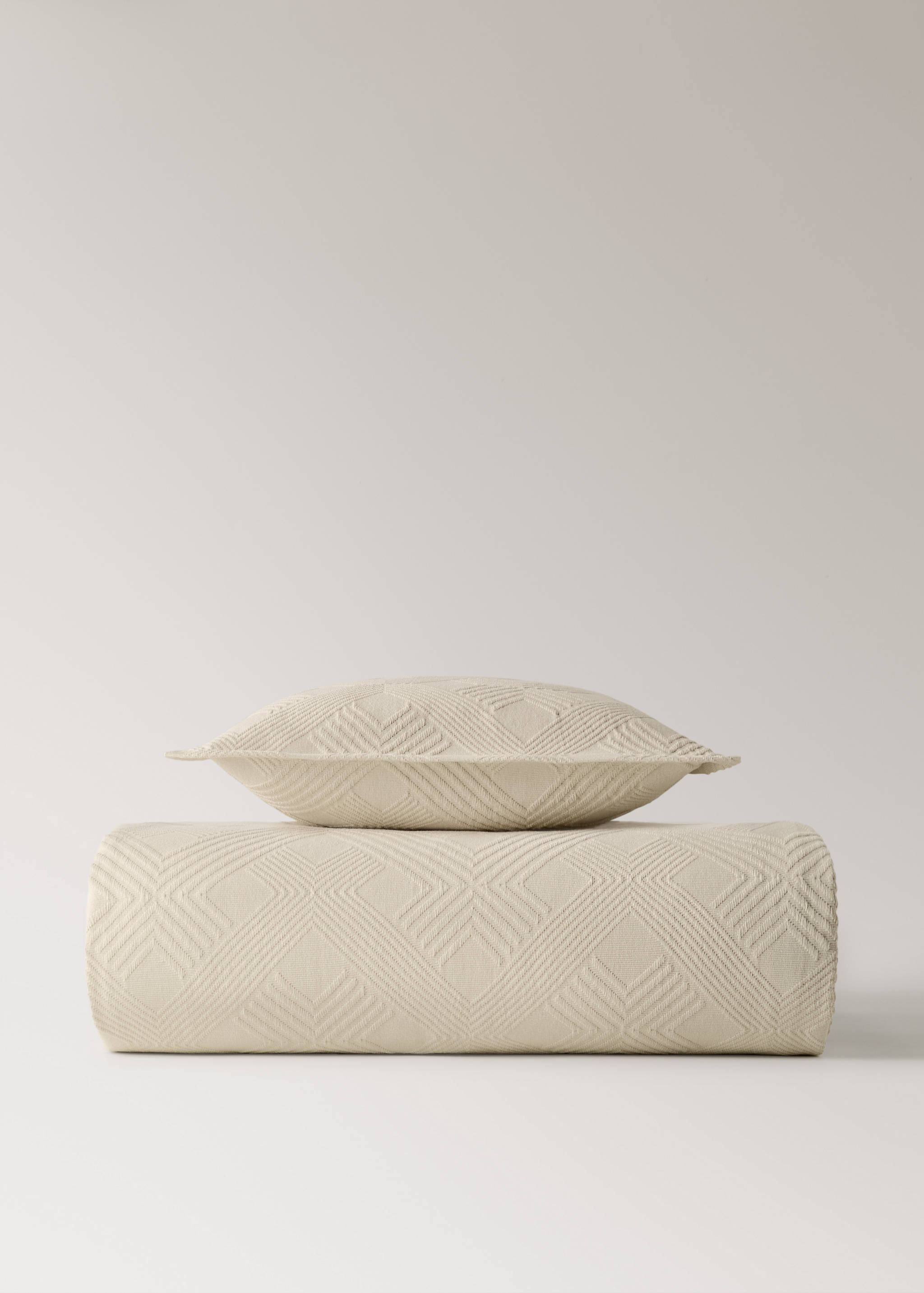 Cotton jacquard diamond-pattern bedspread for 90 cm bed - Details of the article 3