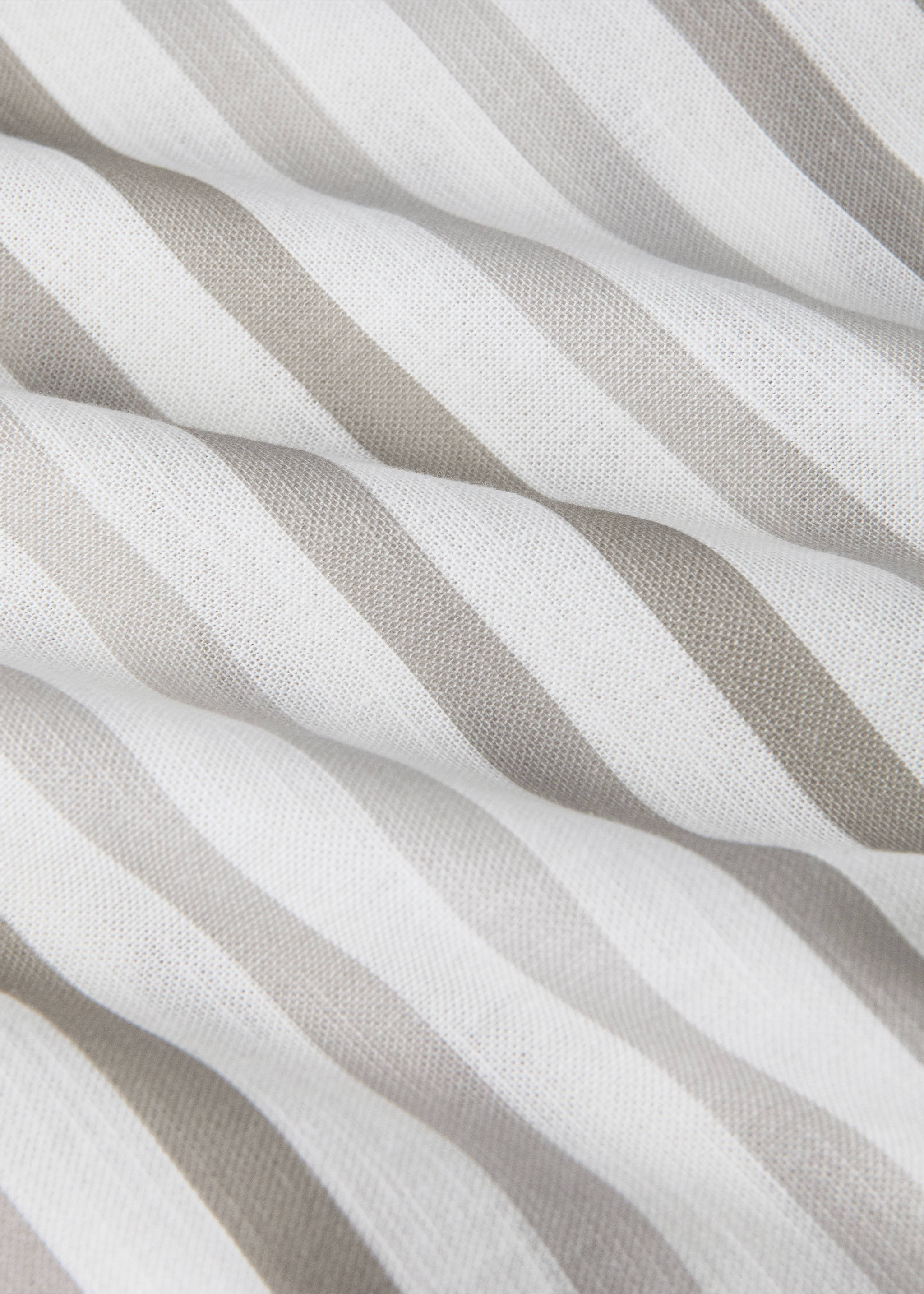 Multi-striped cotton curtain - Details of the article 3, Medium Brown. Ref: 17061567-00.