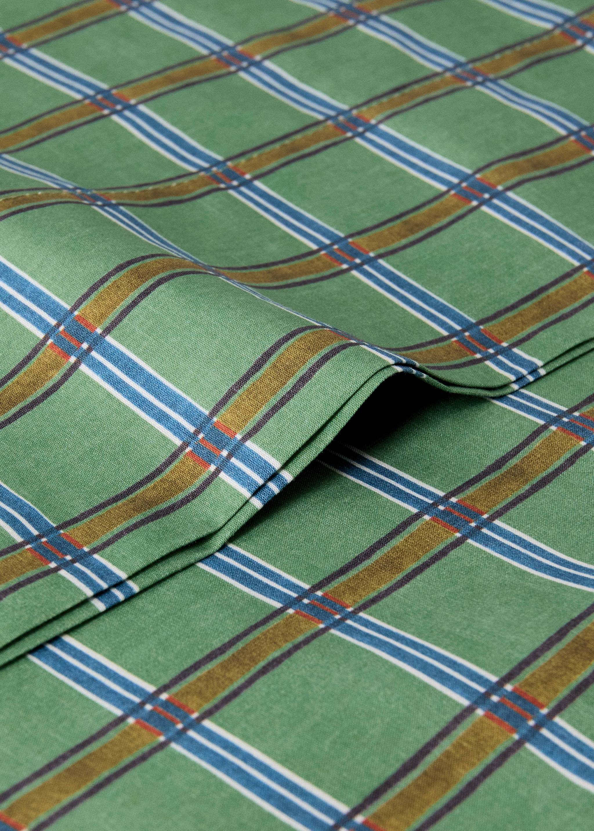 Наволочка з бавовняної перкалі з принтом у клітинку 45x110 см - Детальніше про товар 1