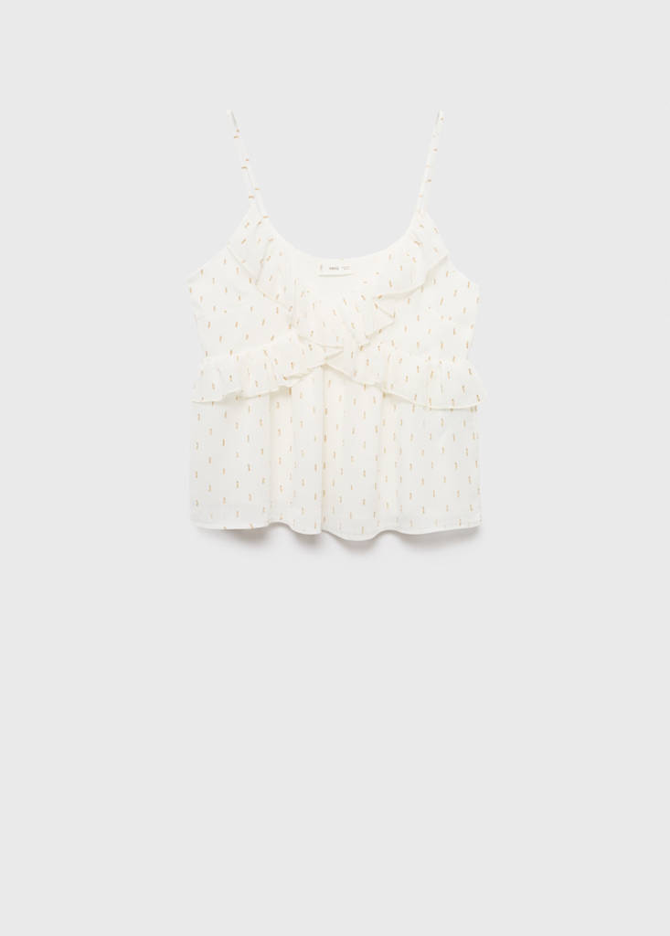 Lurex plumeti top — Off White