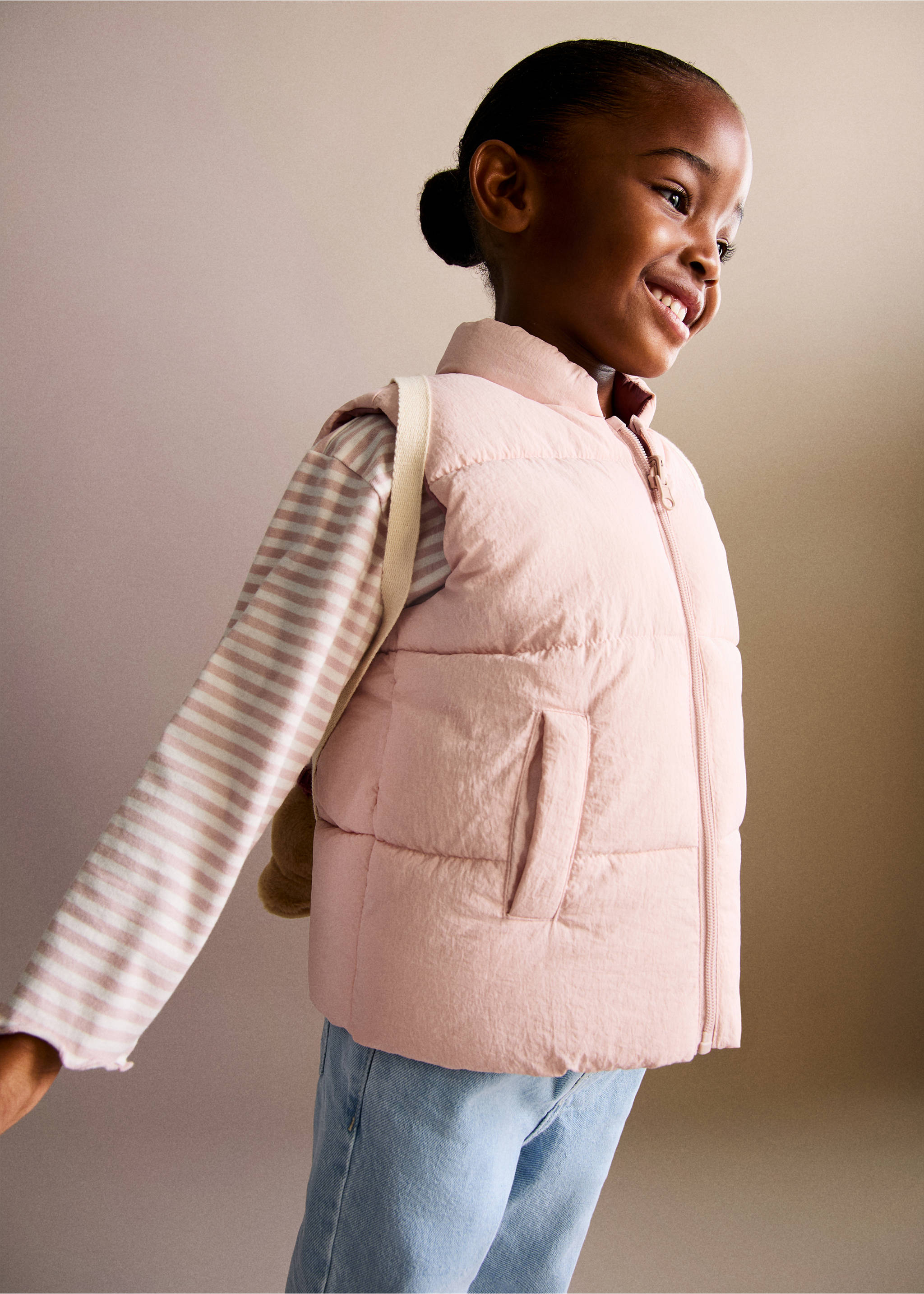 Chaleco acolchado reversible - Plano general, Rosa. Ref: 17062533-00.