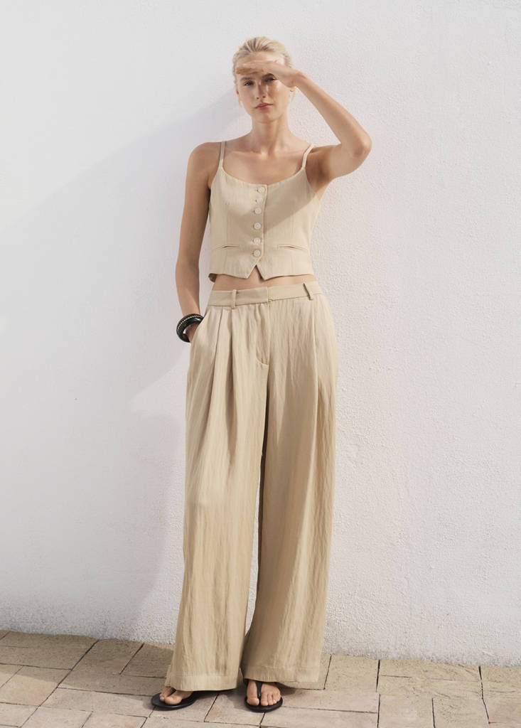 Lyocell suit waistcoat — Beige
