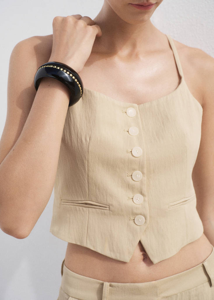 Lyocell suit waistcoat — Beige