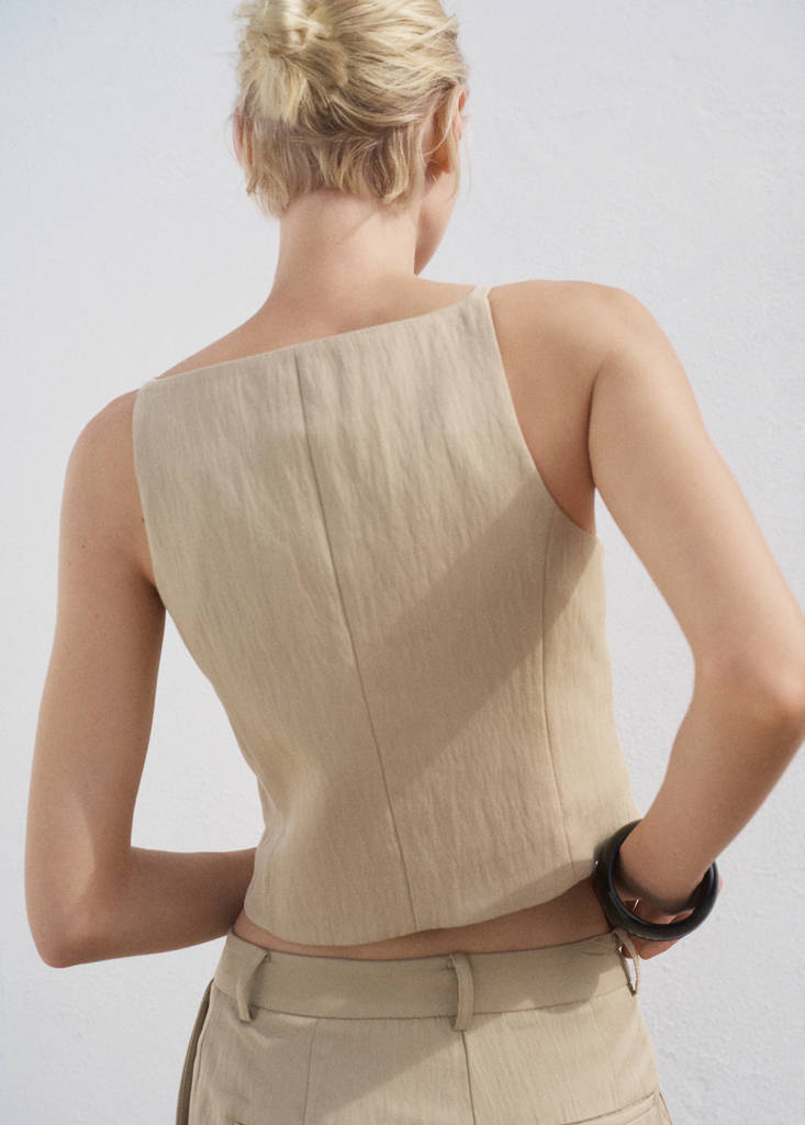 Lyocell suit waistcoat — Beige