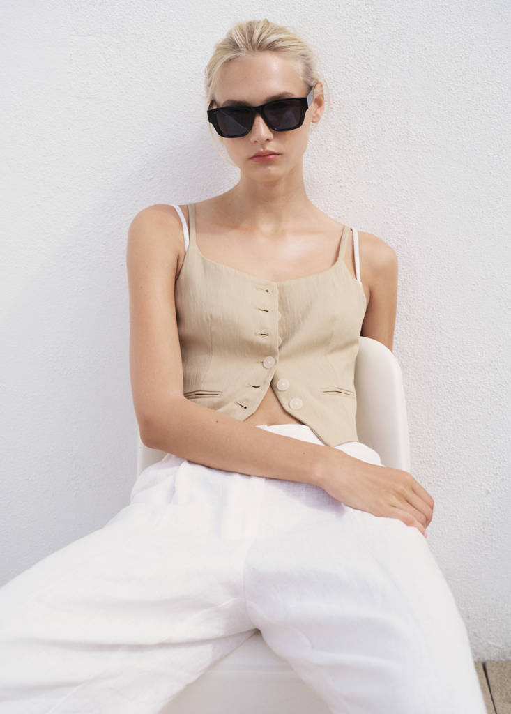 Lyocell suit waistcoat — Beige