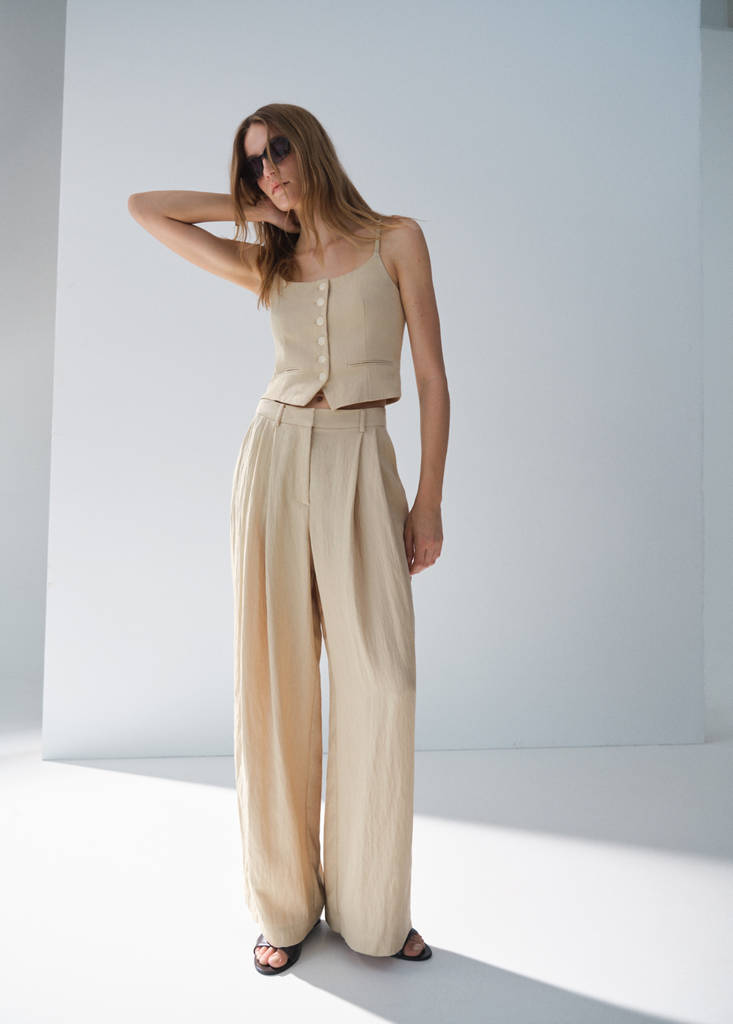 Lyocell suit waistcoat — Beige