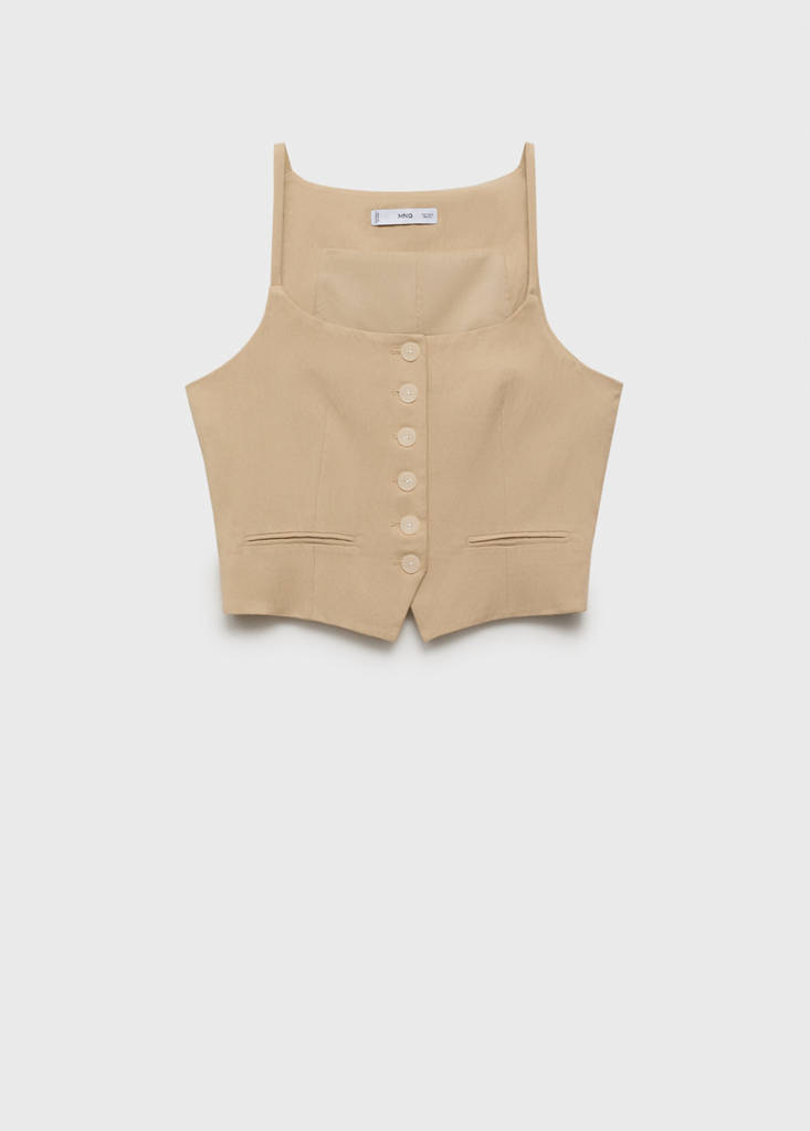 Lyocell suit waistcoat — Beige