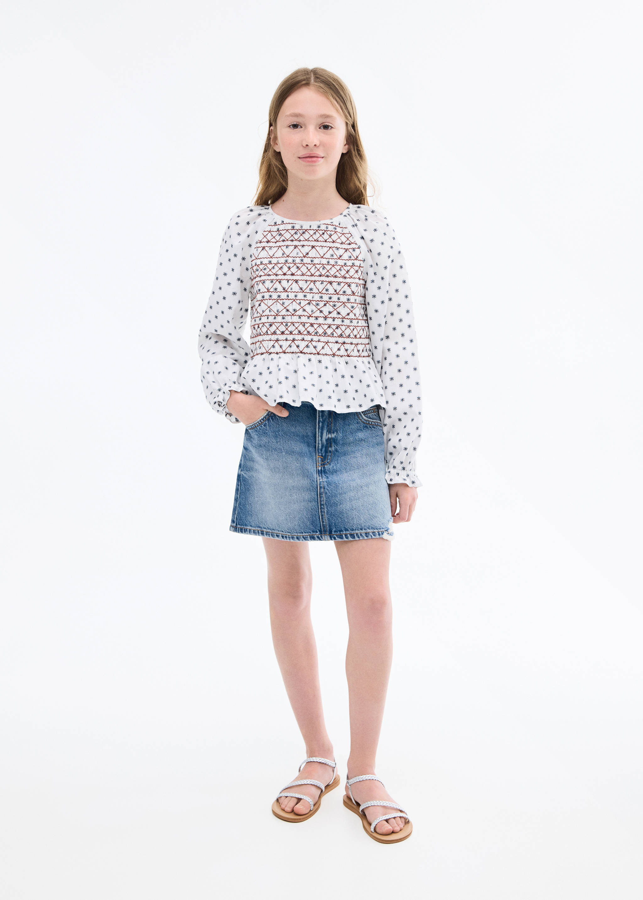 Denim short skirt - General plane