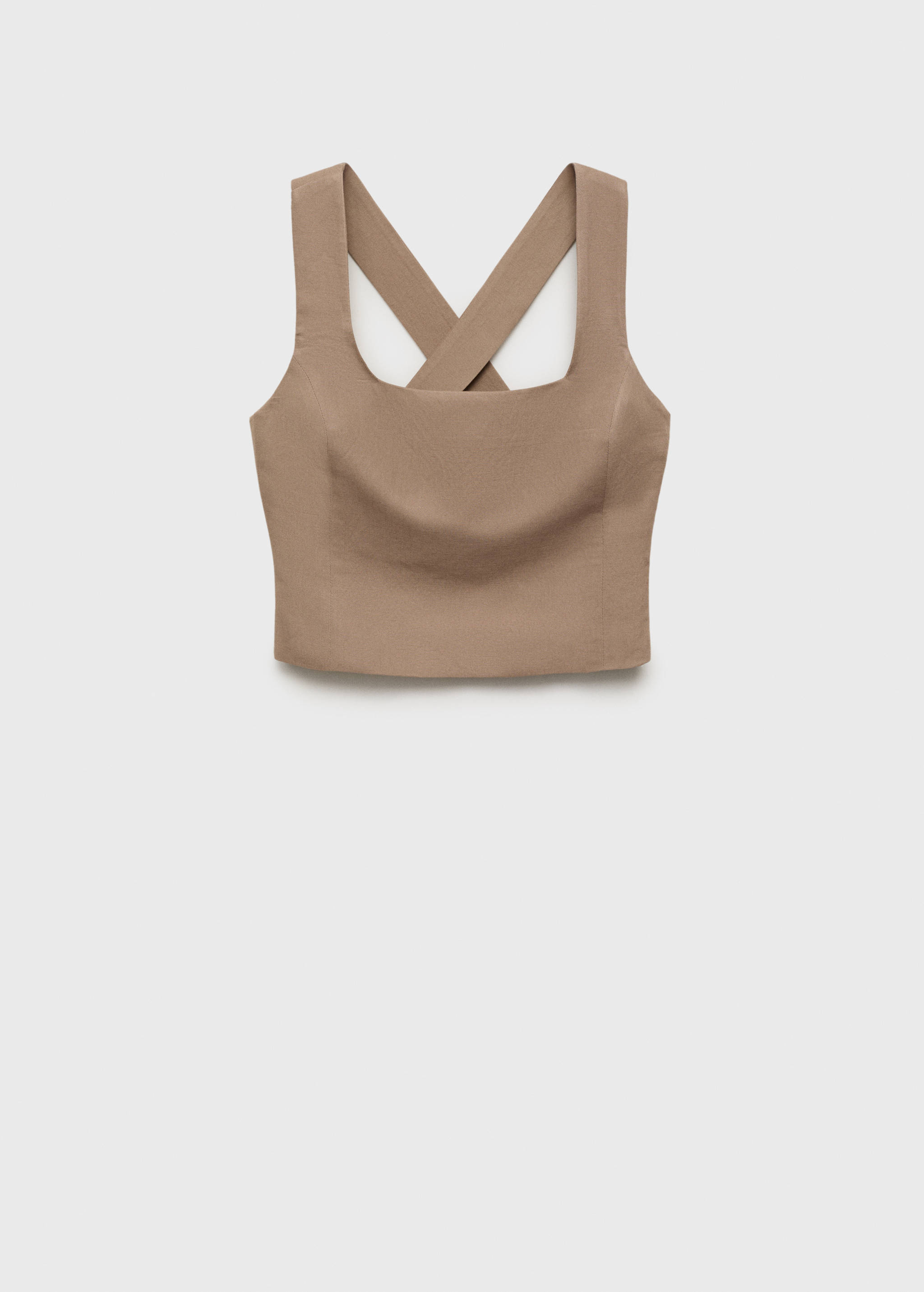 Linen-blend cross-back top - Article without model