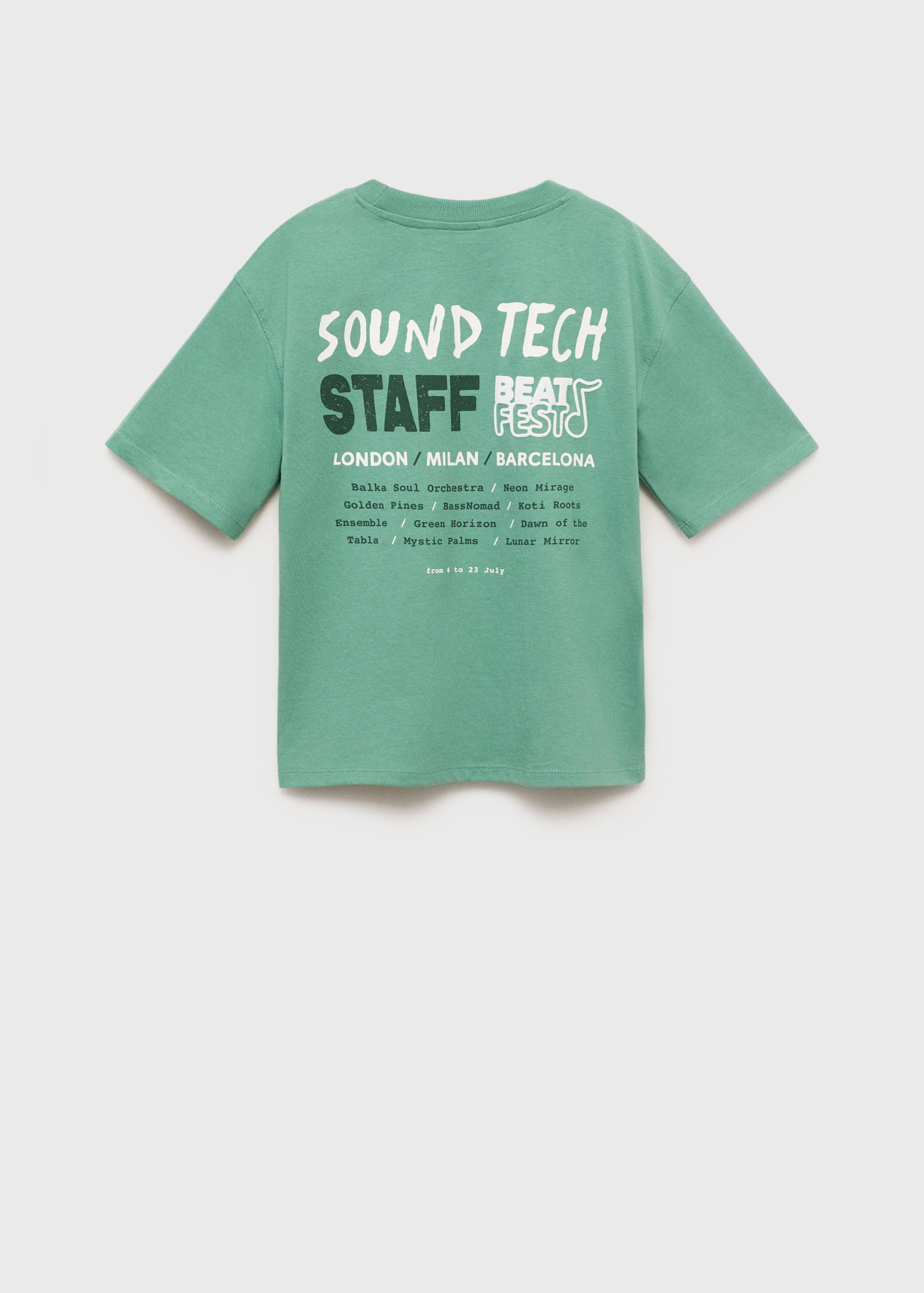 تي شيرت عليه حروف منقوشة مطبوعة - الجهة الخلفية للمنتج