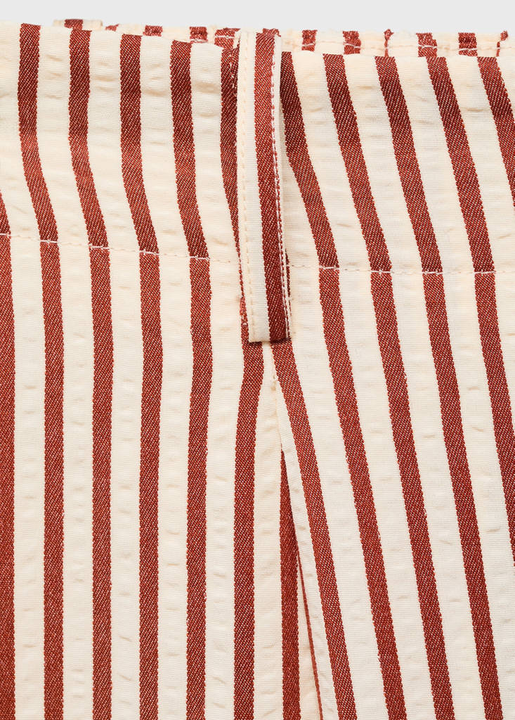Pleated striped trousers — Burnt Orange