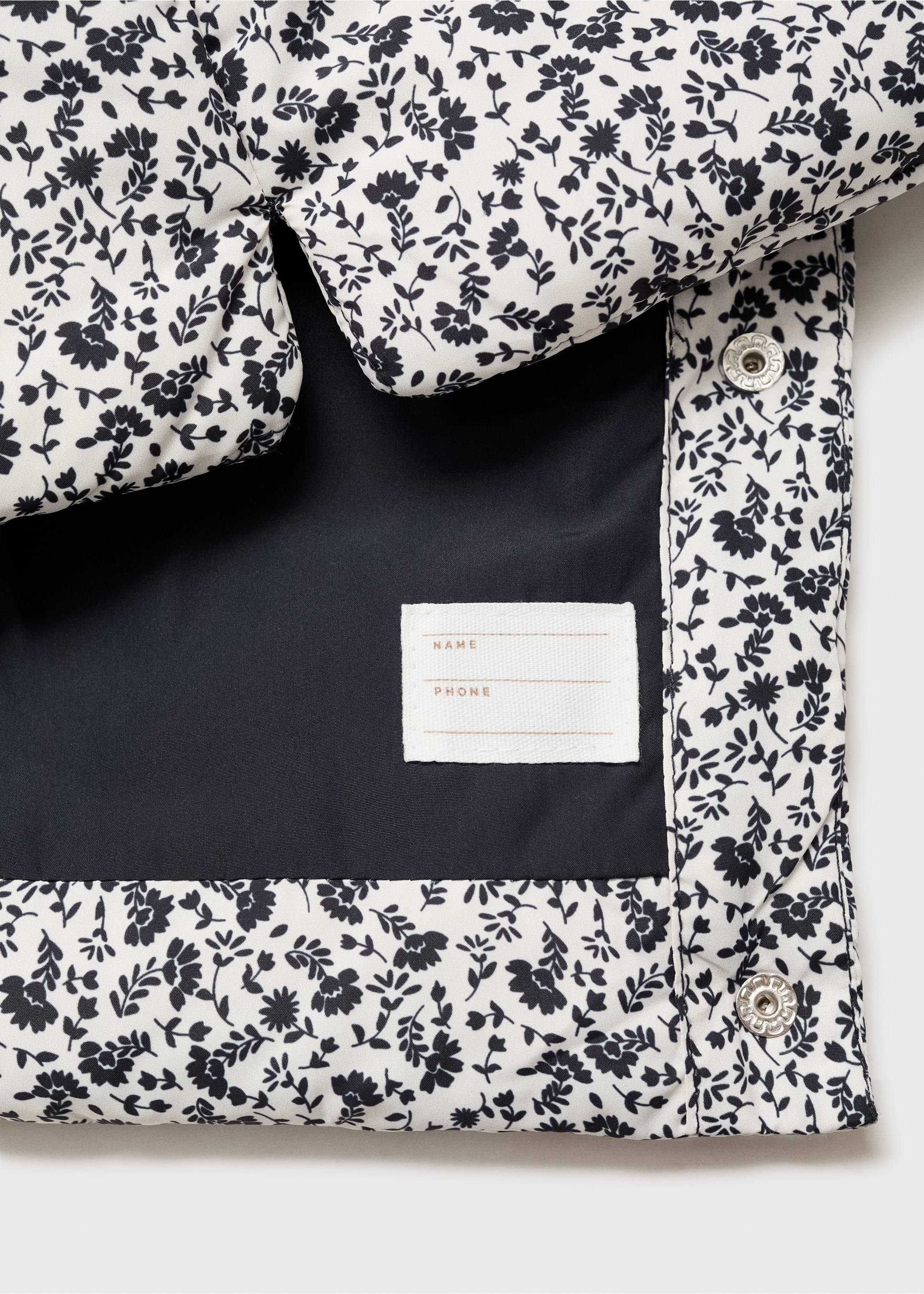 Floral quilted gilet - Details of the article 0, Navy. Ref: 17062893-00.