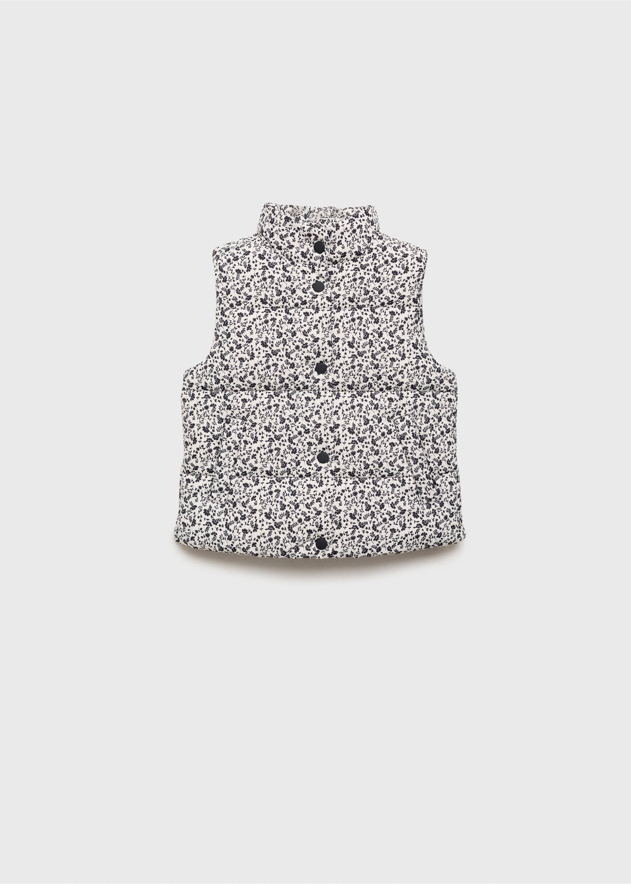 Floral quilted gilet - Article without model, Navy. Ref: 17062893-00.