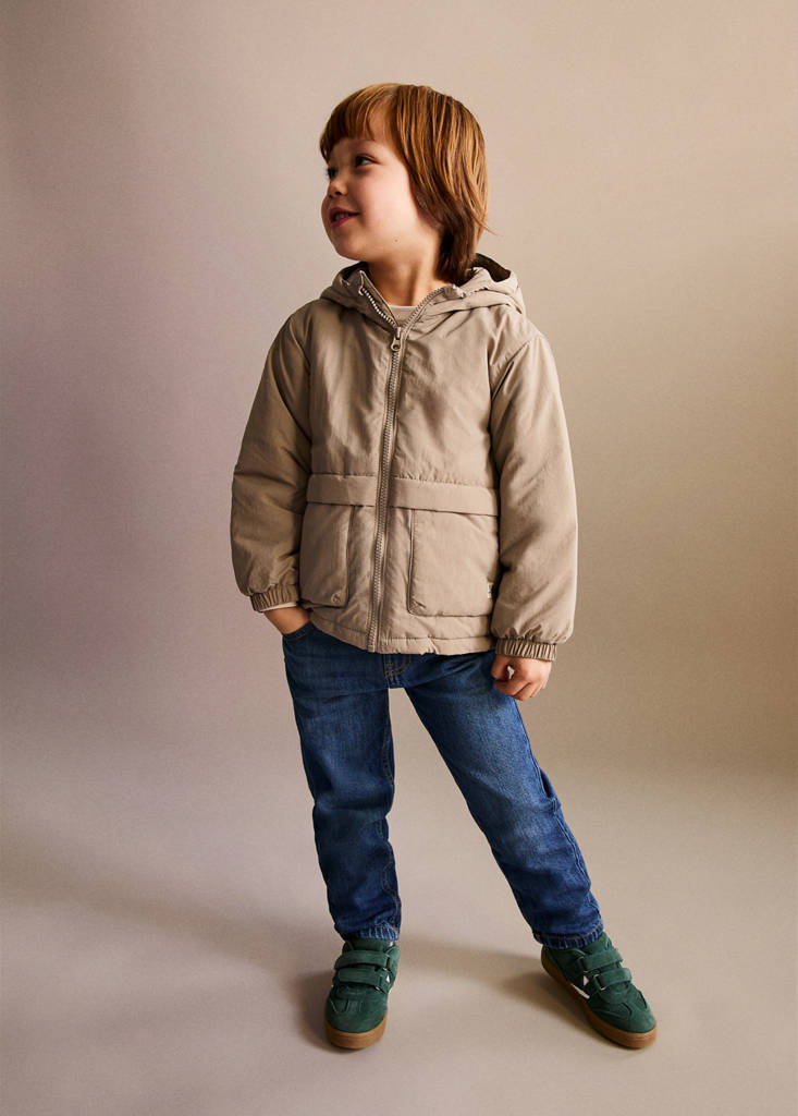 Hood puffer coat — Medium Brown