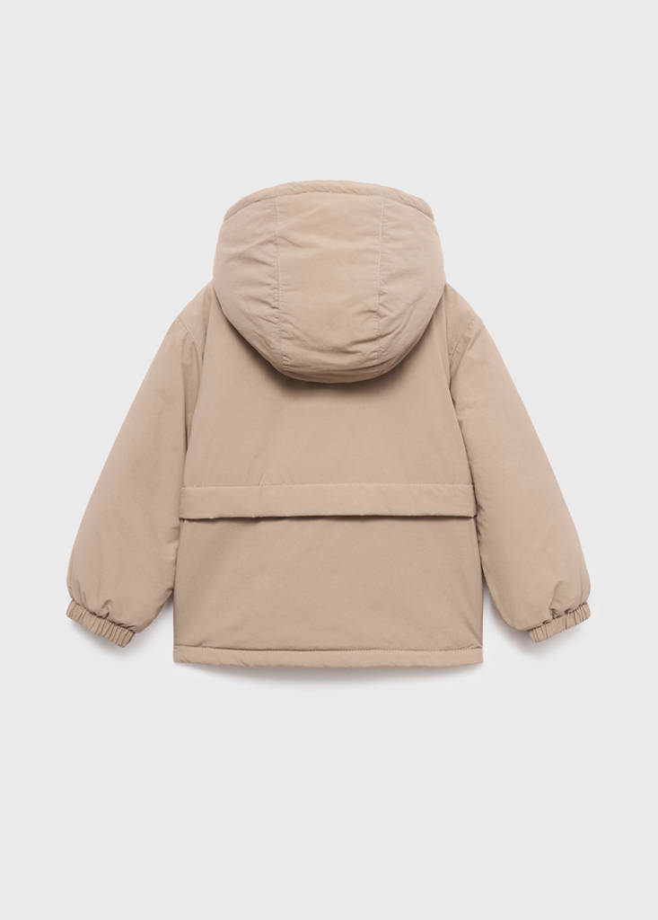 Hood puffer coat — Medium Brown