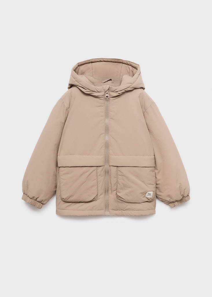 Hood puffer coat — Medium Brown