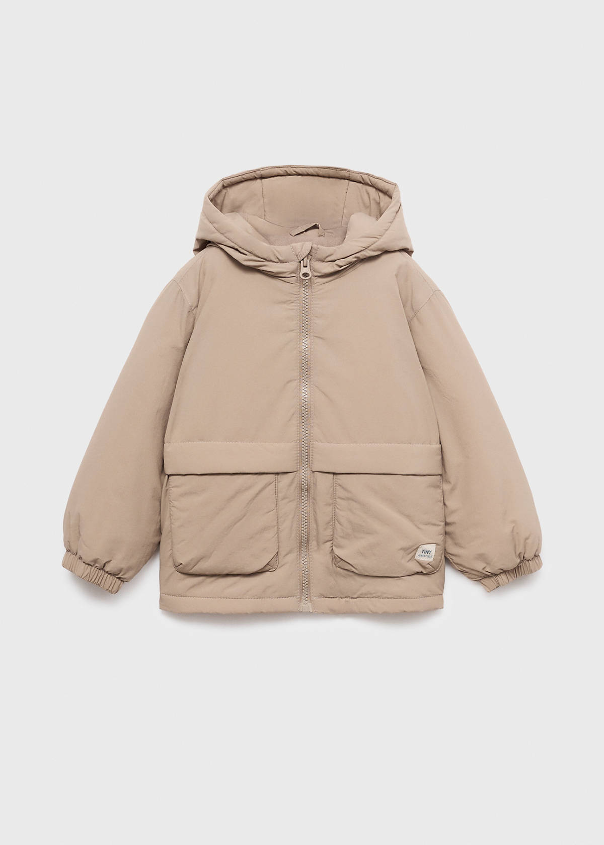 Hood puffer coat — Medium Brown