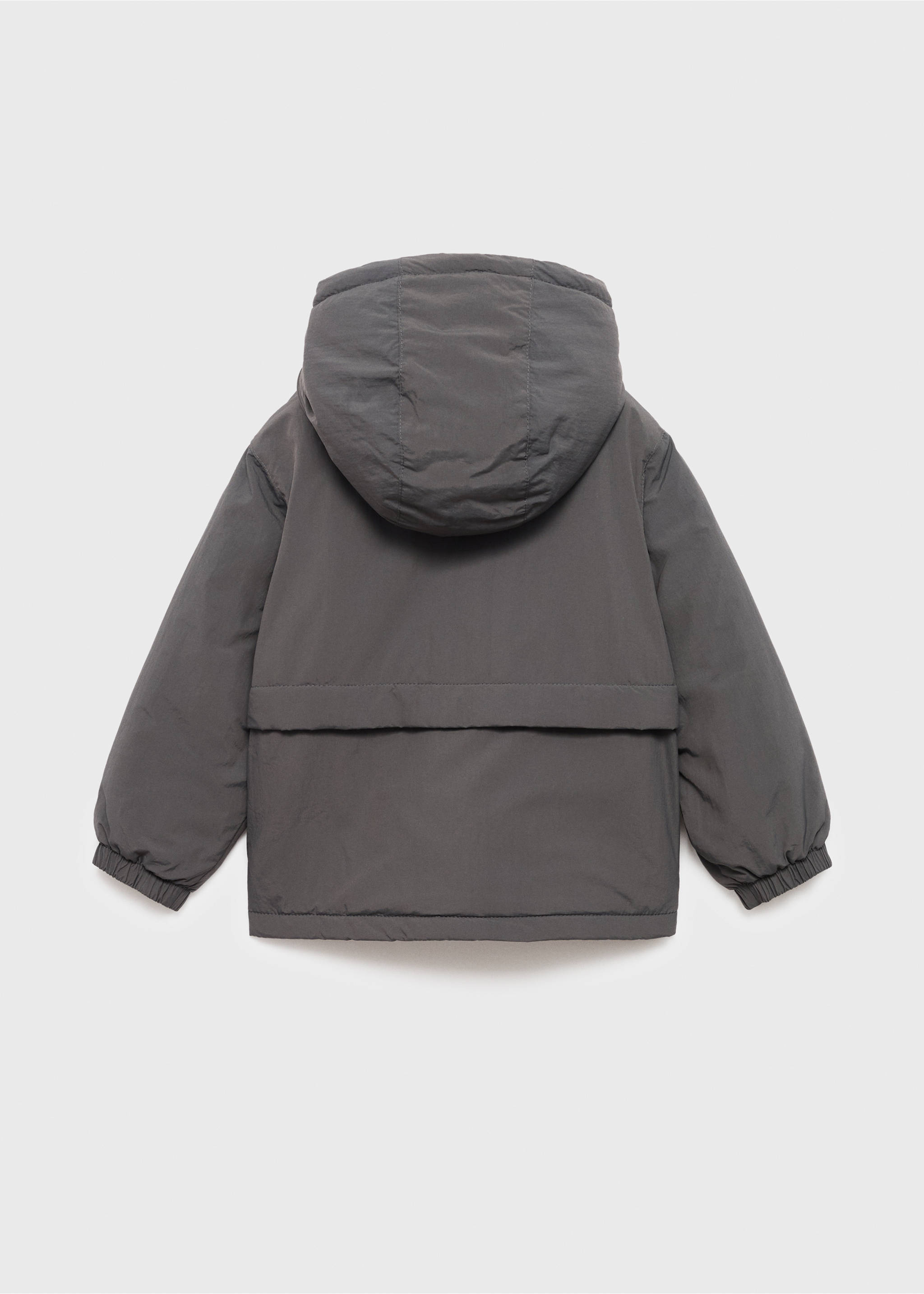 Hood puffer coat - Reverse of the article, Charcoal. Ref: 17062895-00.