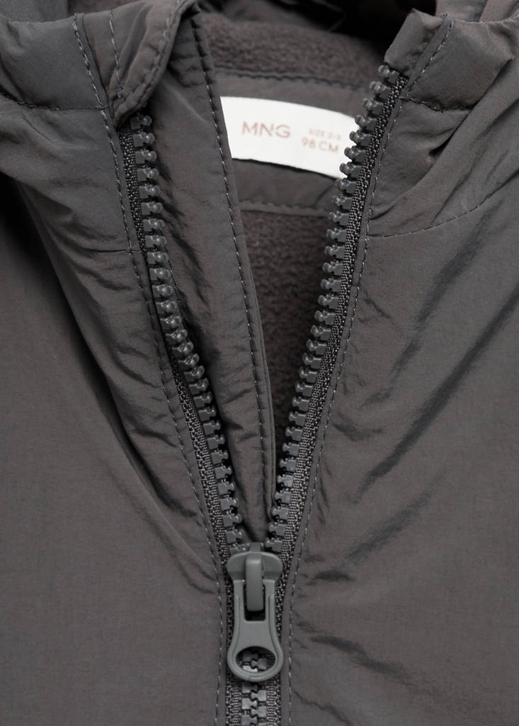 Hood puffer coat — Charcoal
