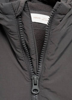 Hood puffer coat — Charcoal 2