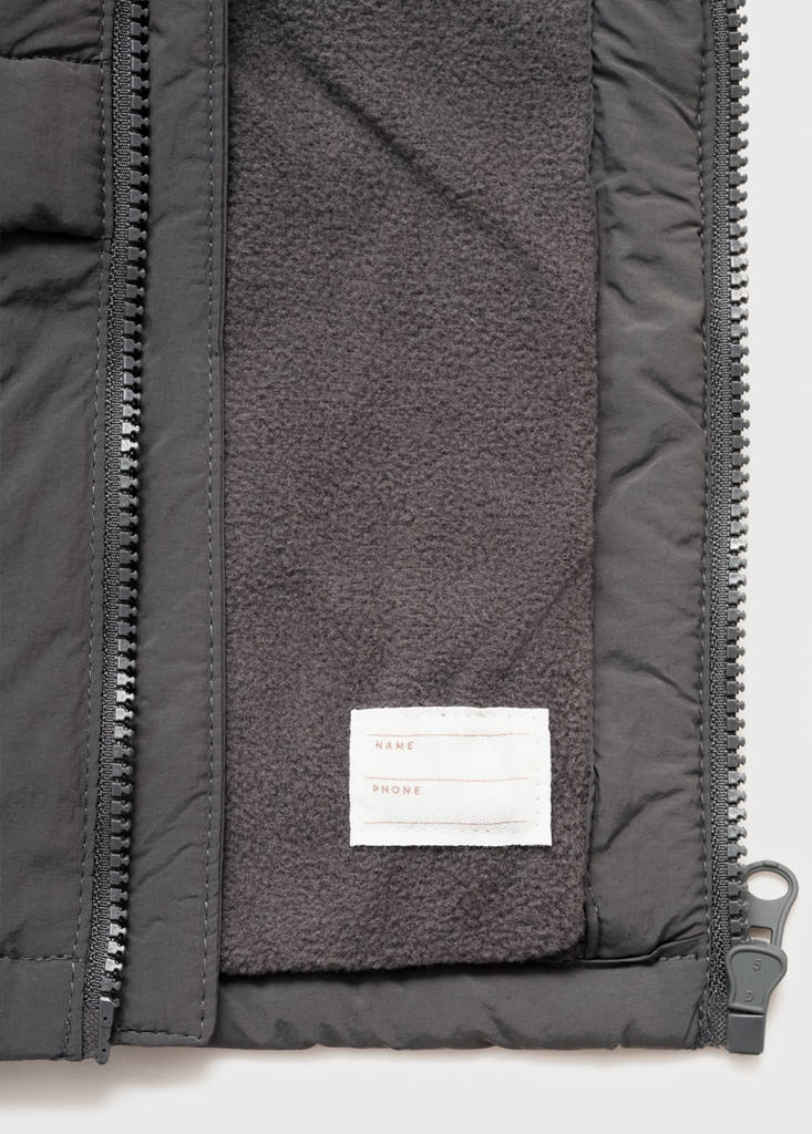 Hood puffer coat — Charcoal