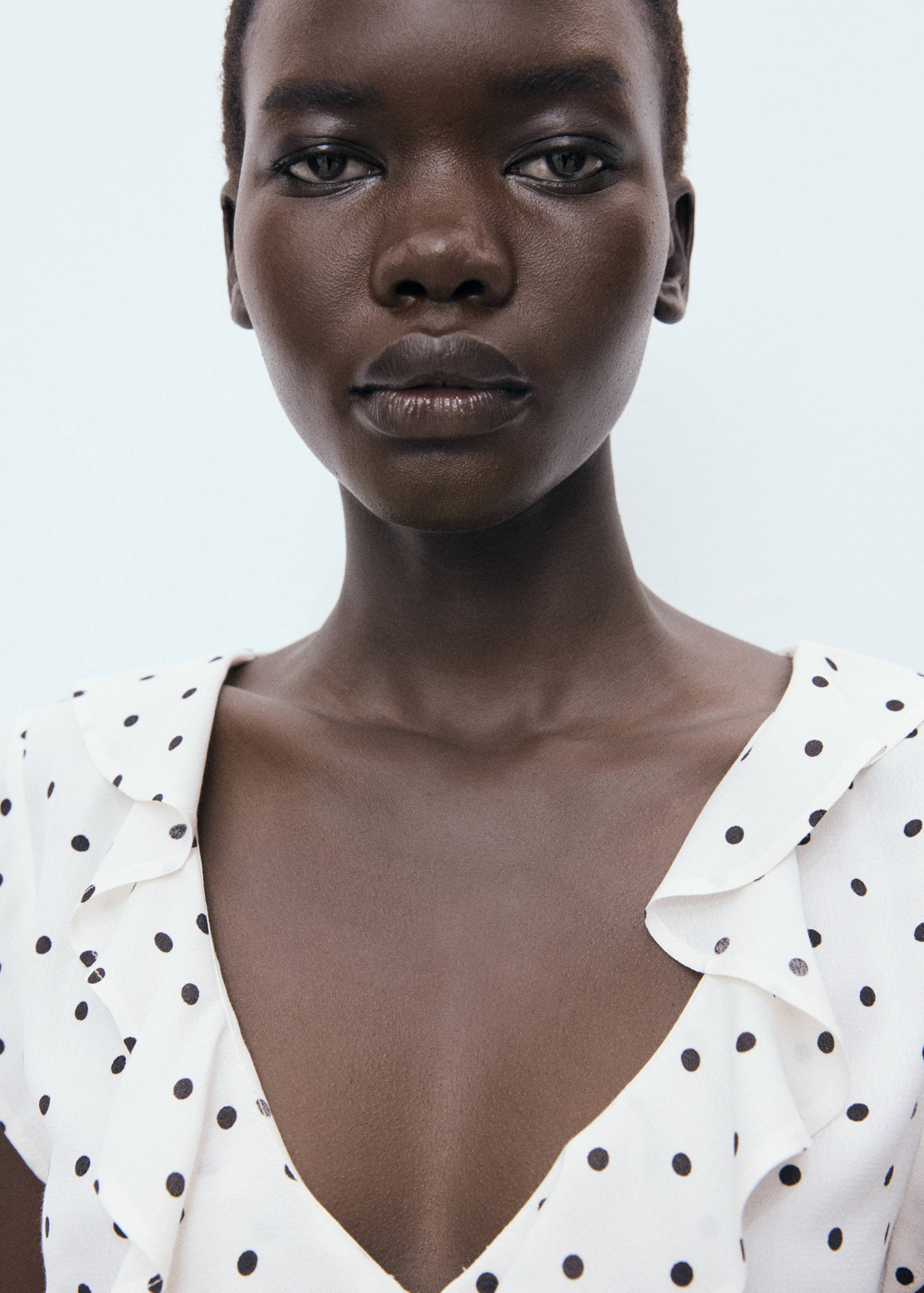 폴카 도트 러플 블라우스 - 상품 내역: 1