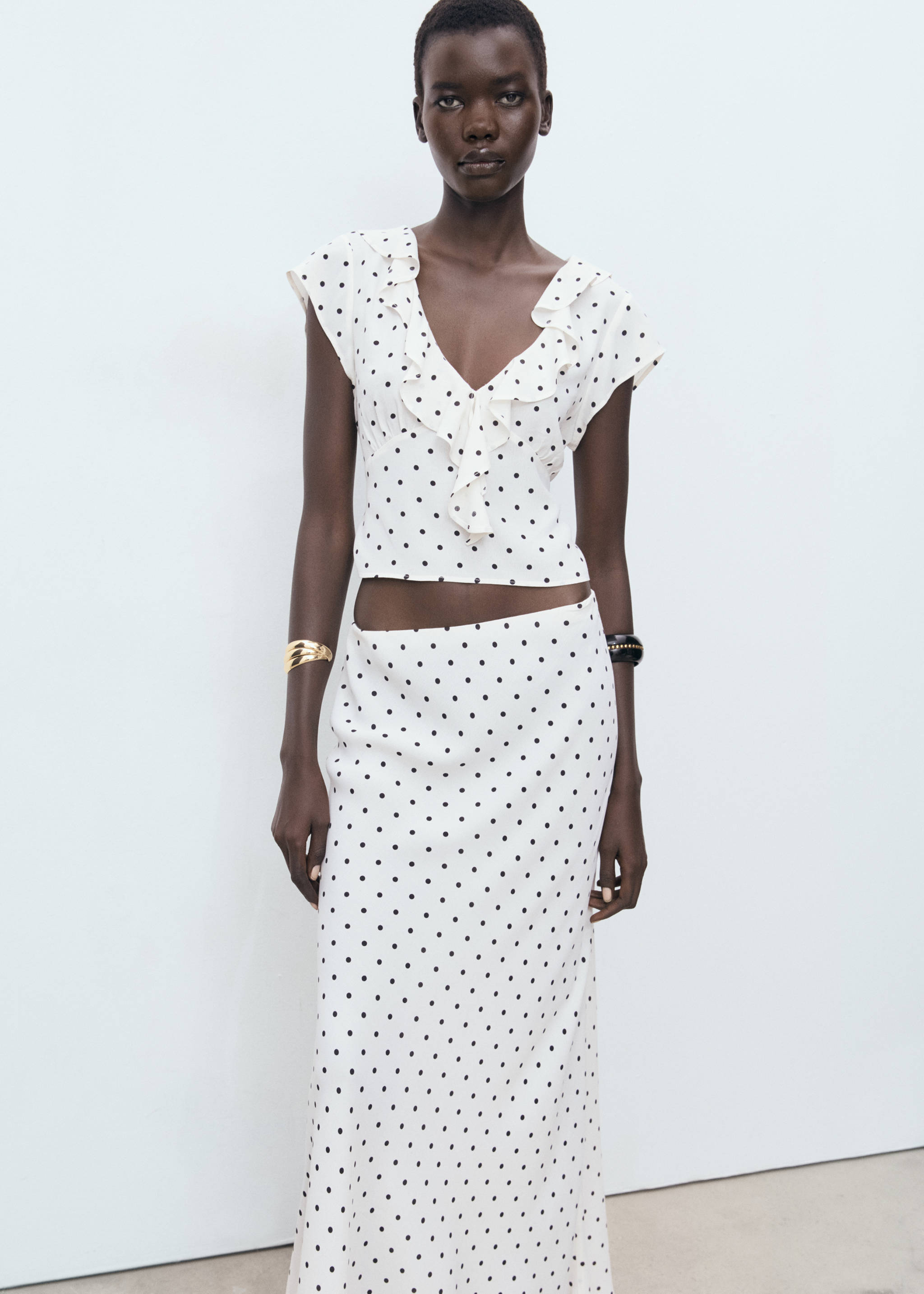 폴카 도트 러플 블라우스 - 상품 내역: 4