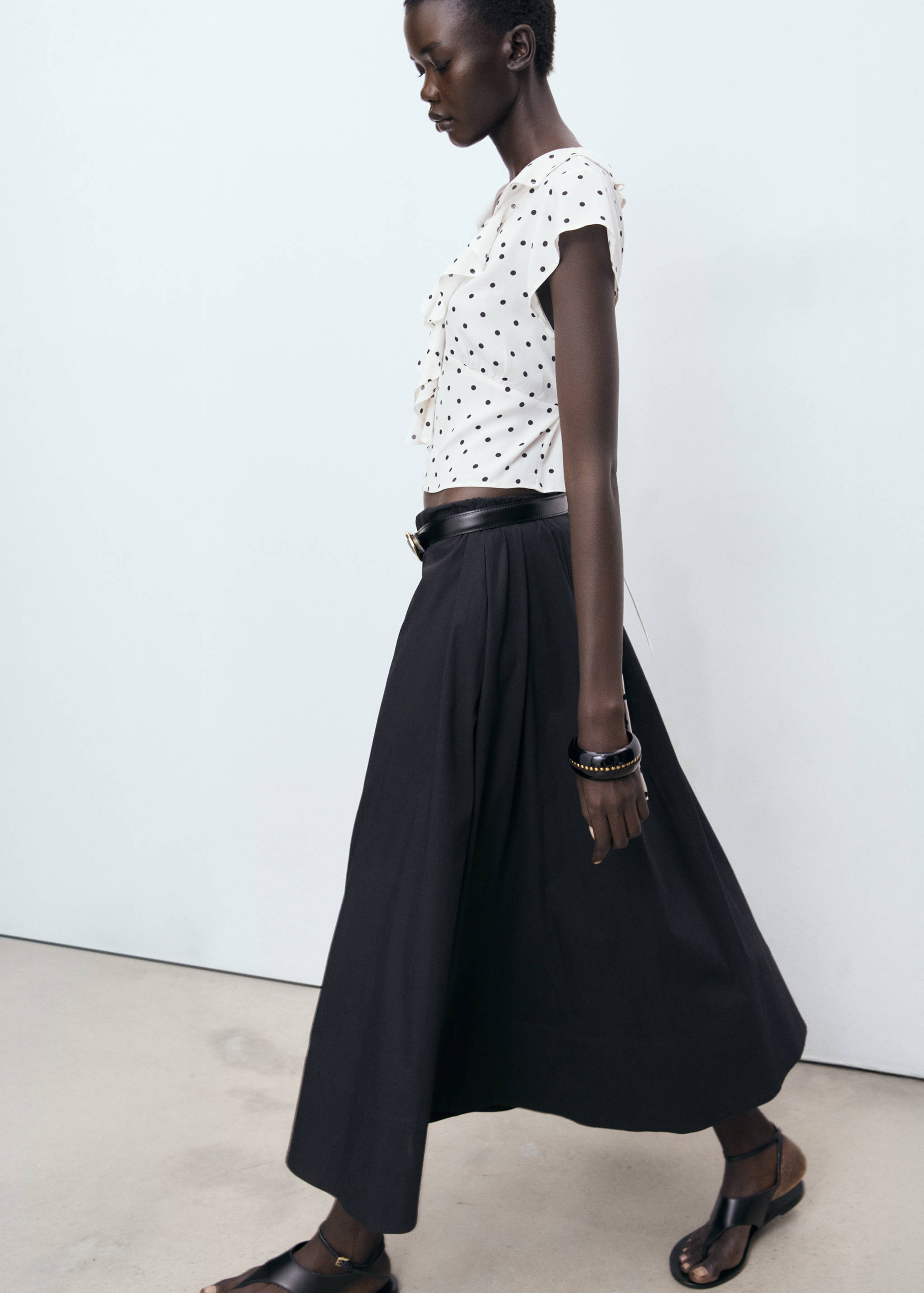 폴카 도트 러플 블라우스 - 상품 내역: 2