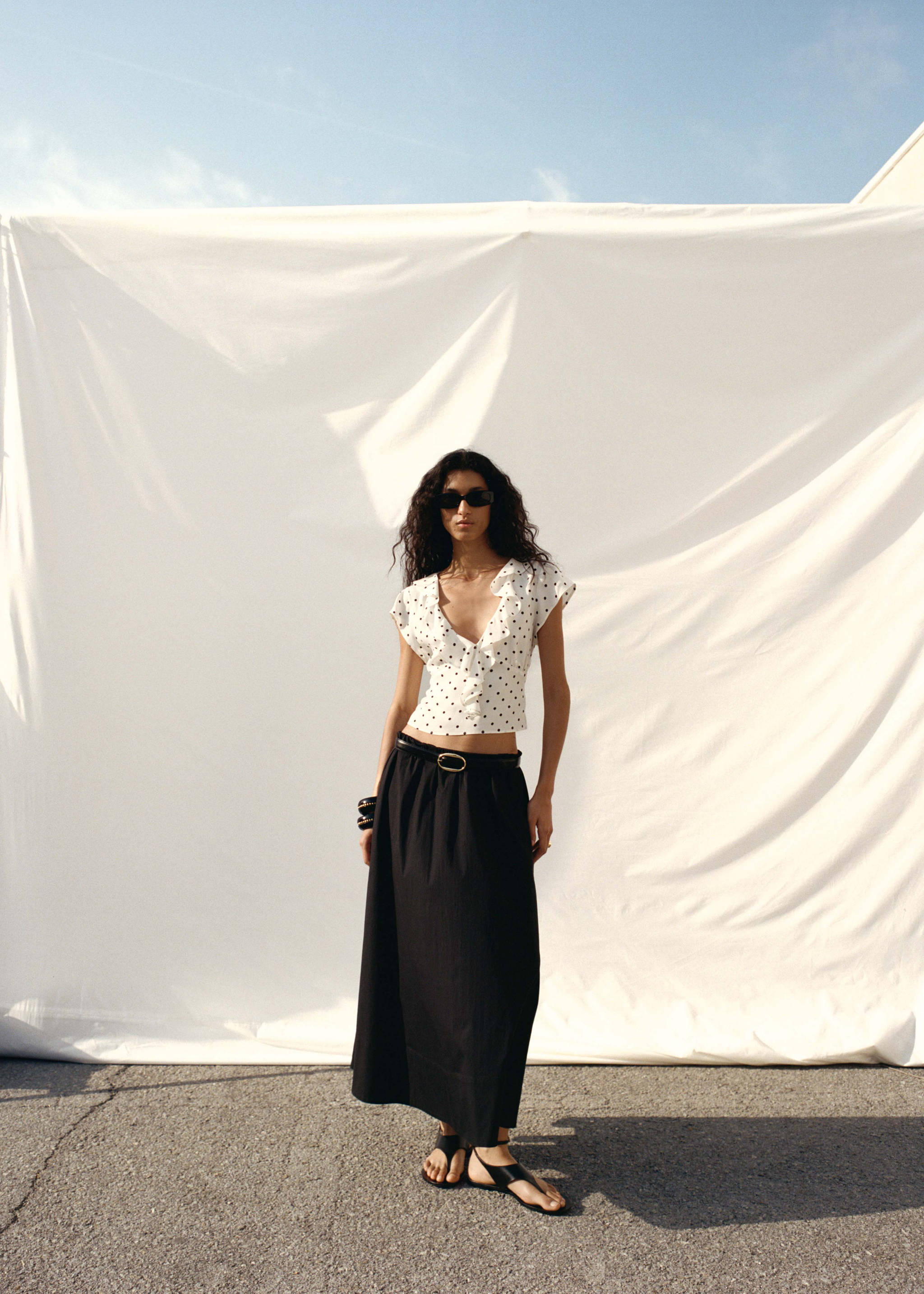 폴카 도트 러플 블라우스 - 상품 내역: 7