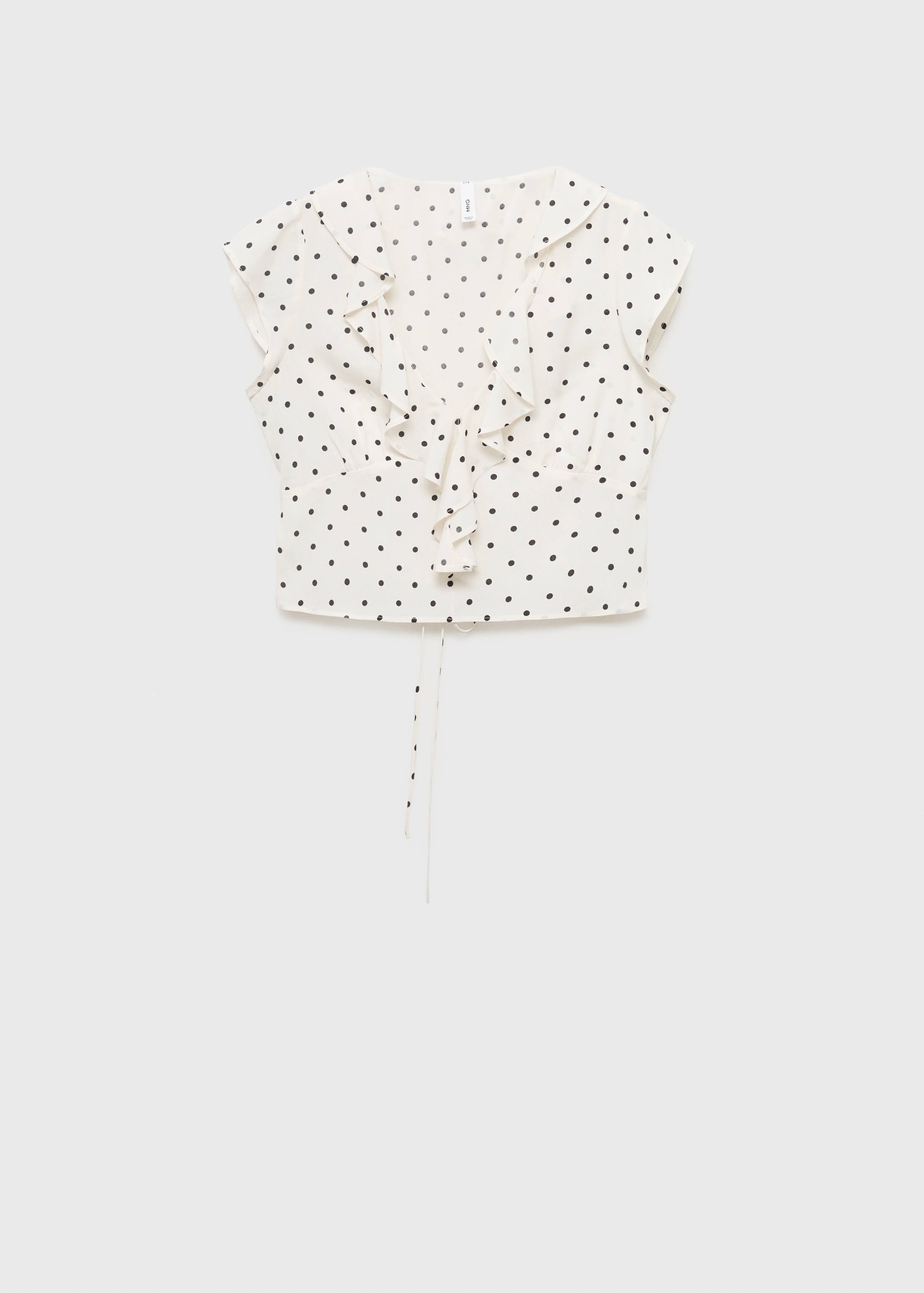 폴카 도트 러플 블라우스 - 모델 없는 상품