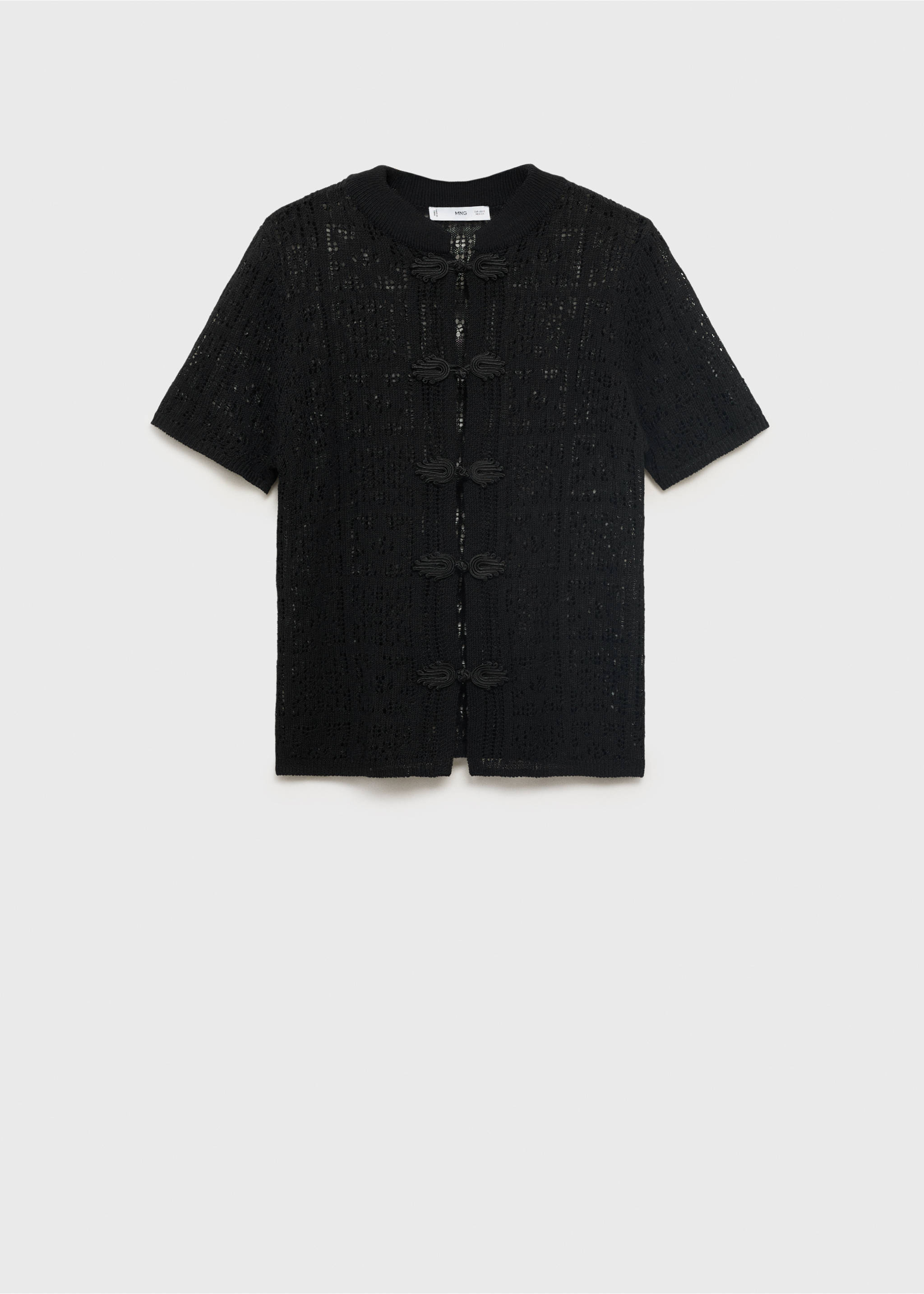 Crochet cardigan with toggle buttons - Article without model, Black. Ref: 17062898-00.