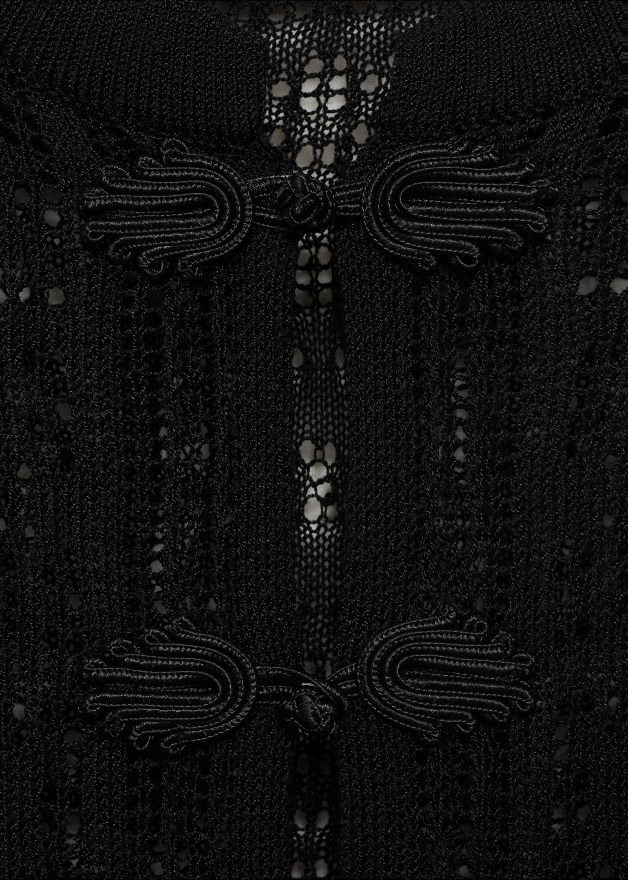 Crochet cardigan with toggle buttons - Details of the article 8, Black. Ref: 17062898-00.