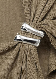 Fine-knit sweater with metallic detail — Medium Brown 9