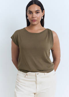 Fine-knit sweater with metallic detail — Medium Brown 7