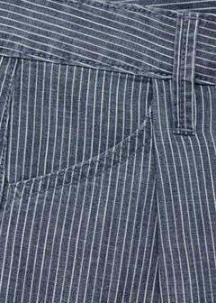 Striped denim shorts with pleats — Blue 8